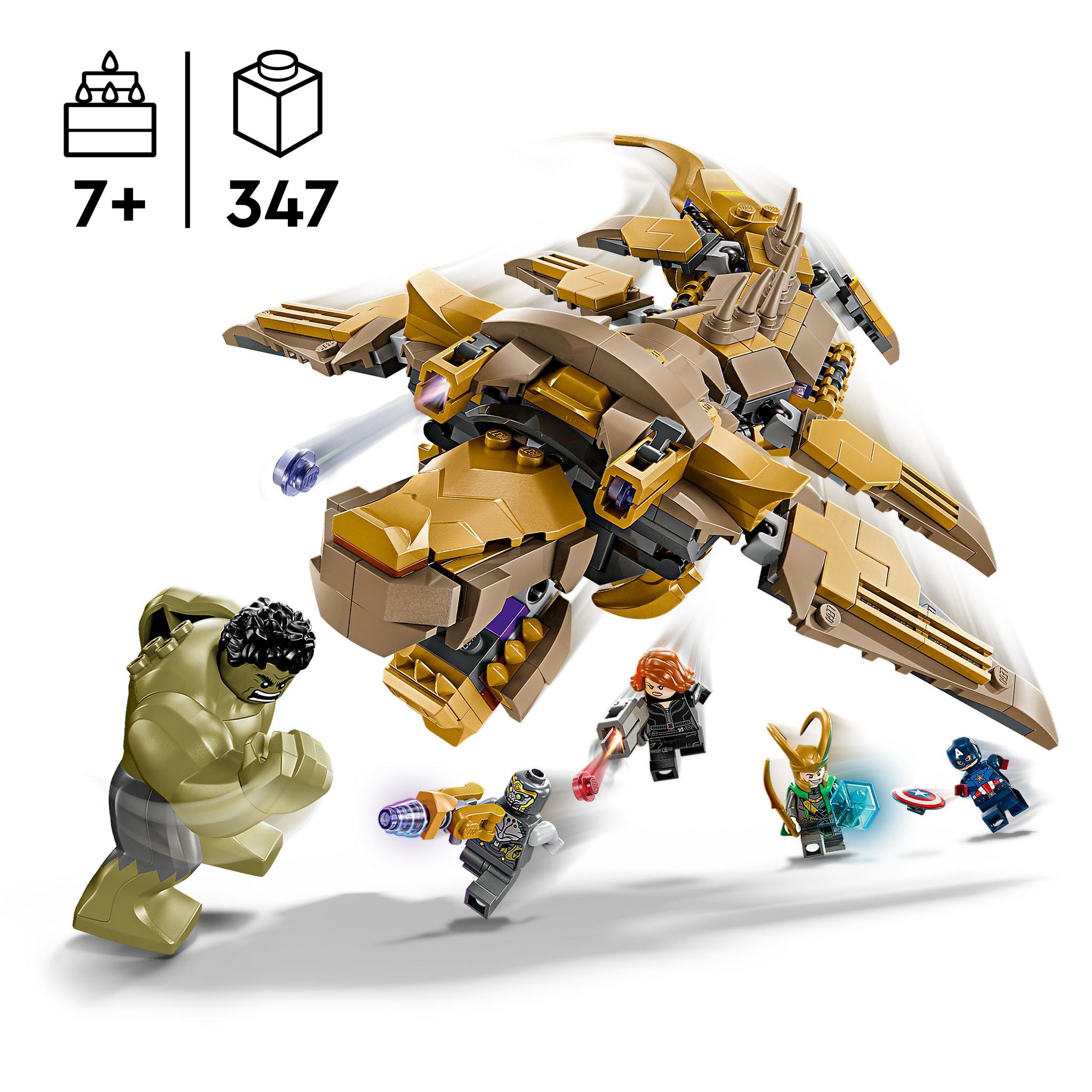 Voir la diapositive 3 : LEGO Marvel 76290 - Les Avengers Contre le Léviathan, Jouet pour Enfants, Figurine de Hulk et Minifigurines de Captain America, Loki, Black Widow et Chitauri