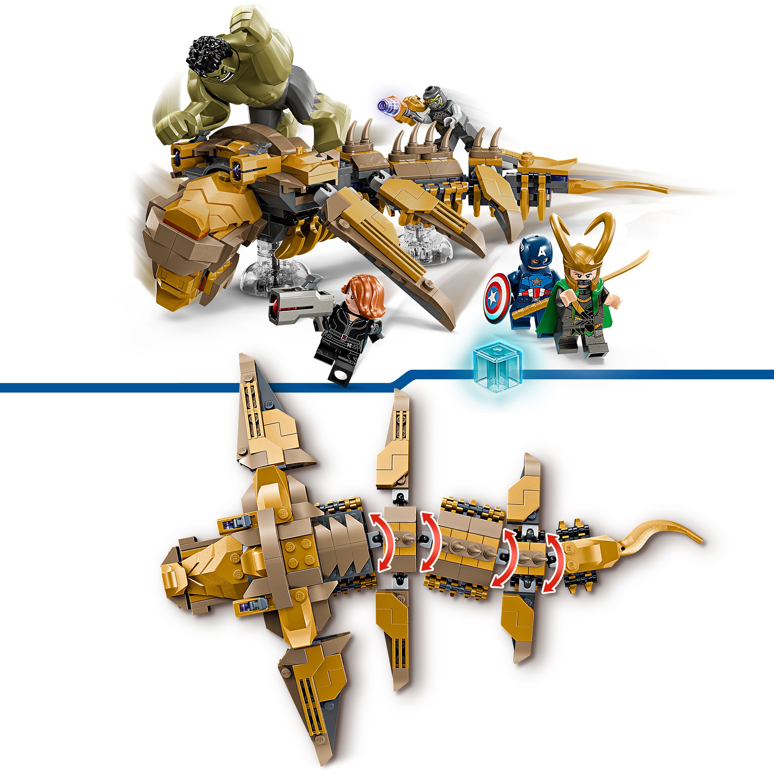 Voir la diapositive 4 : LEGO Marvel 76290 - Les Avengers Contre le Léviathan, Jouet pour Enfants, Figurine de Hulk et Minifigurines de Captain America, Loki, Black Widow et Chitauri