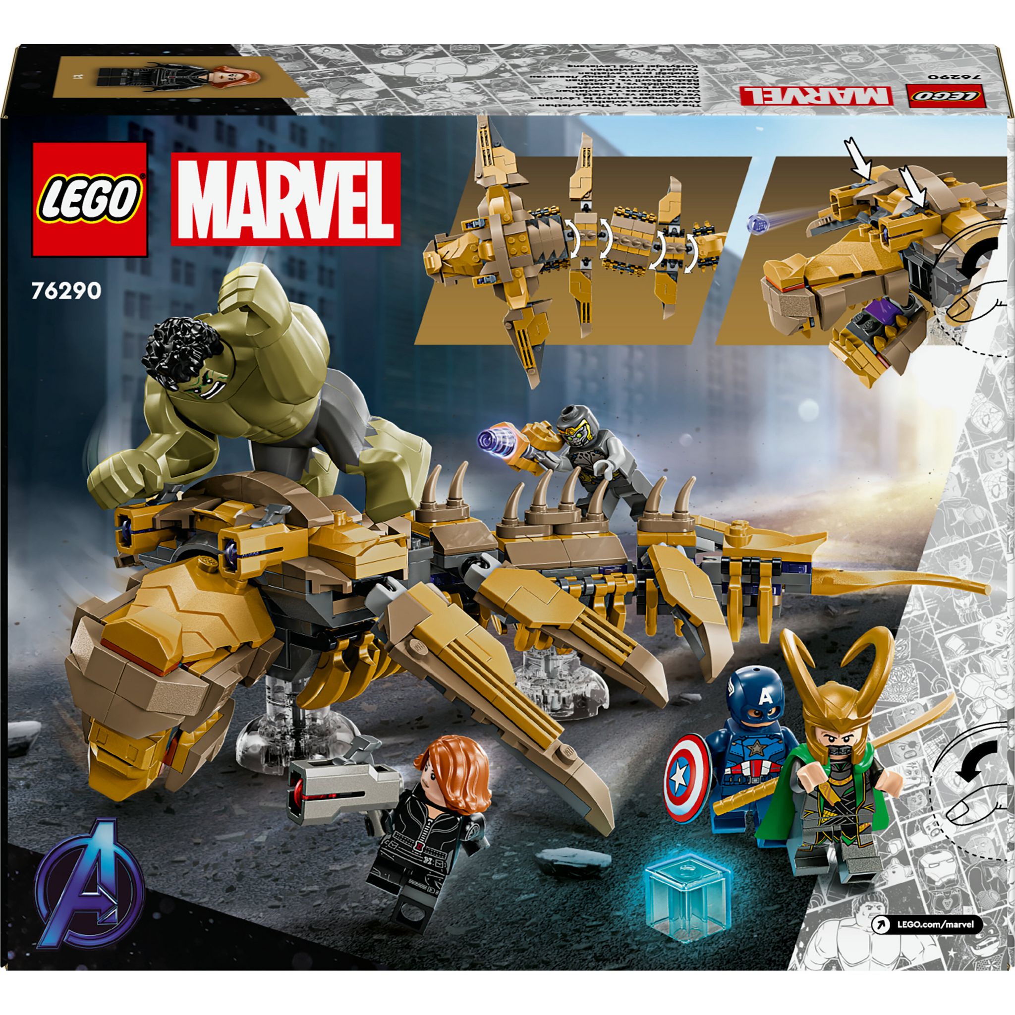 Voir la diapositive 8 : LEGO Marvel 76290 - Les Avengers Contre le Léviathan, Jouet pour Enfants, Figurine de Hulk et Minifigurines de Captain America, Loki, Black Widow et Chitauri