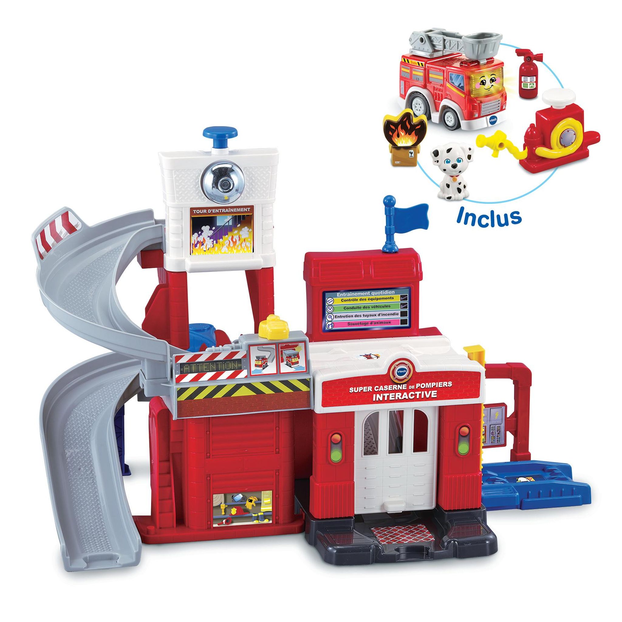 Voir la diapositive 9 : VTECH Super Caserne des Pompiers interactives - Tut Tut Bolide