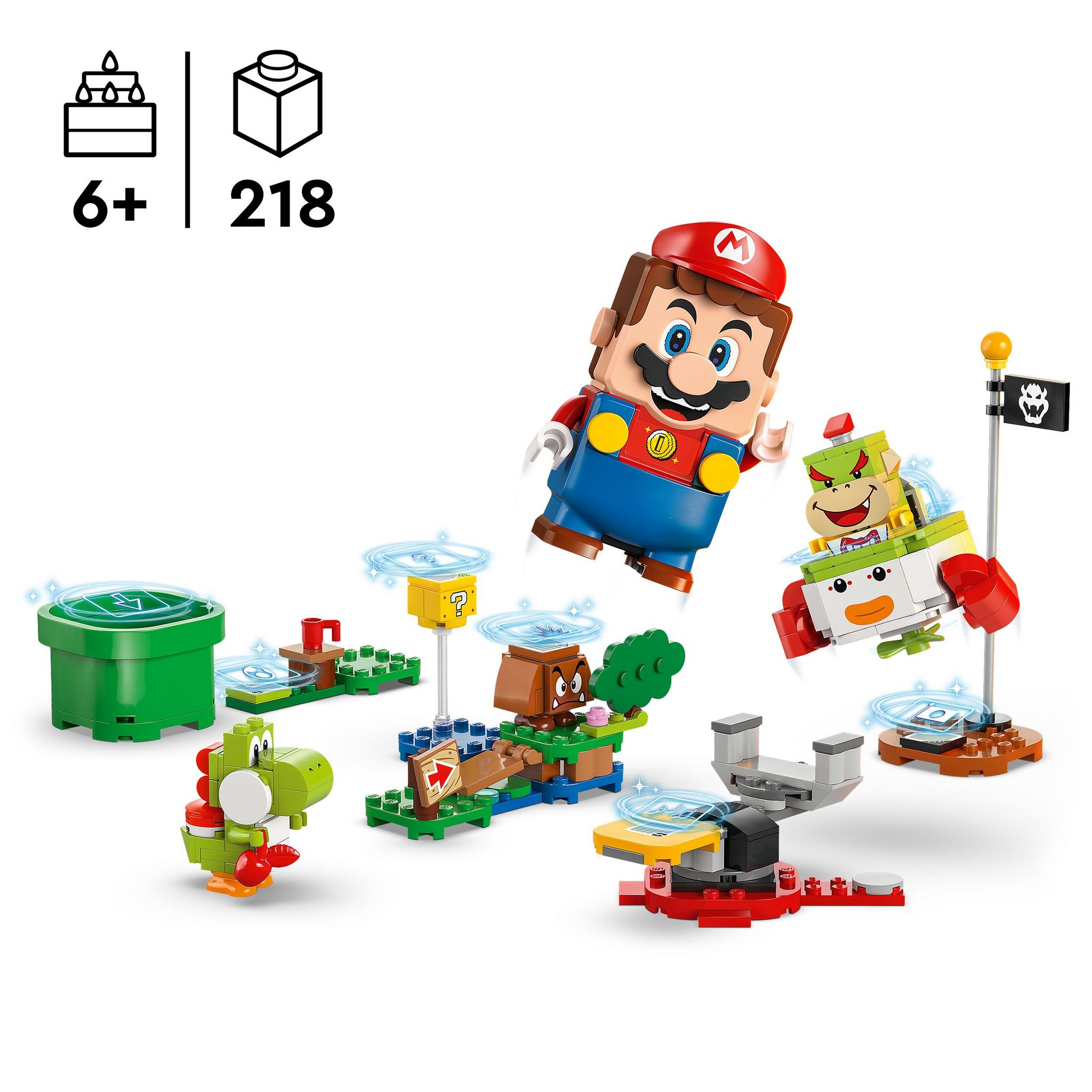 Voir la diapositive 3 : LEGO Super Mario 71439 - Les Aventures de LEGO Mario Interactif - Junior-mobile de Bowser Jr. et Yoshi - Cadeau Nintendo pour un Anniversaire