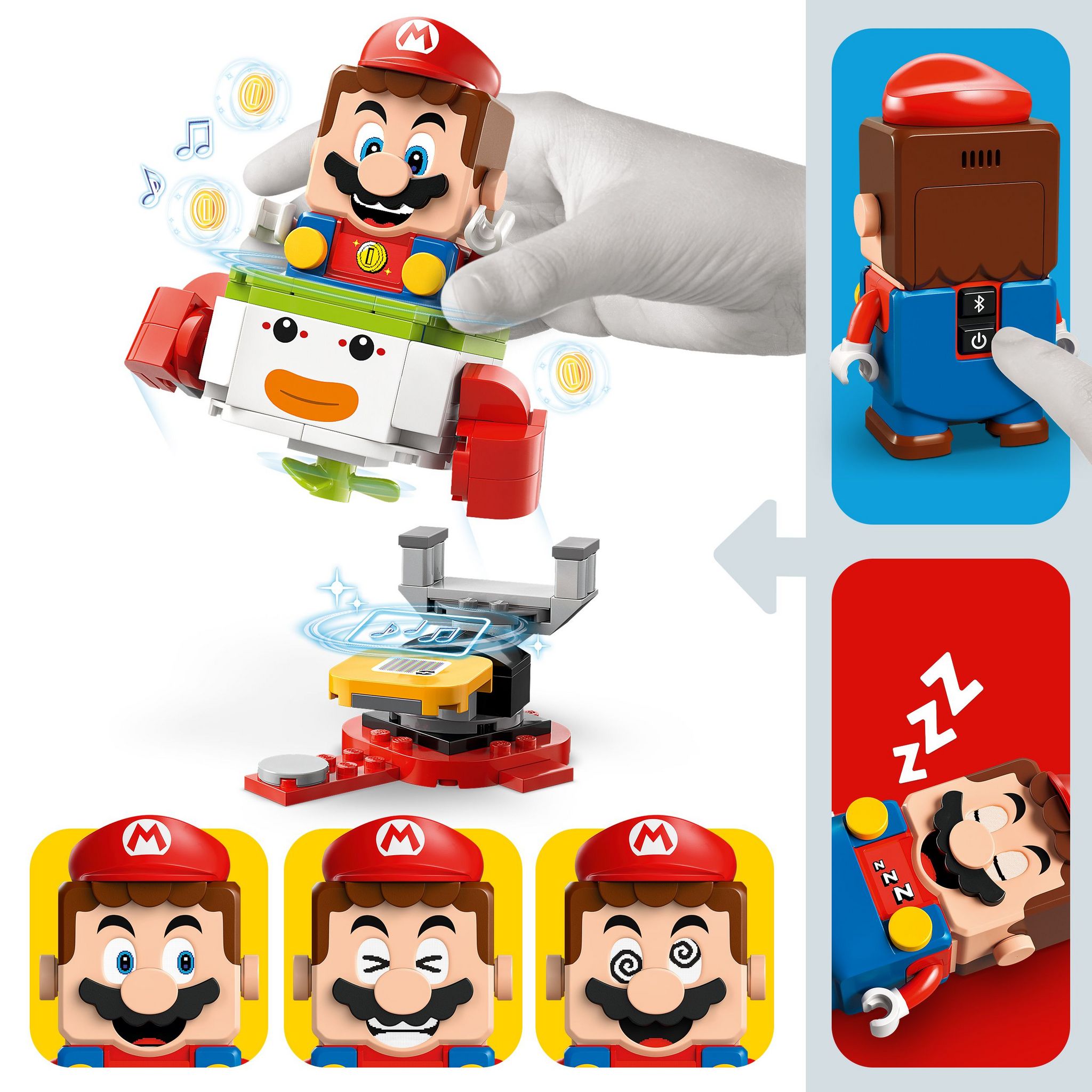 Voir la diapositive 4 : LEGO Super Mario 71439 - Les Aventures de LEGO Mario Interactif - Junior-mobile de Bowser Jr. et Yoshi - Cadeau Nintendo pour un Anniversaire