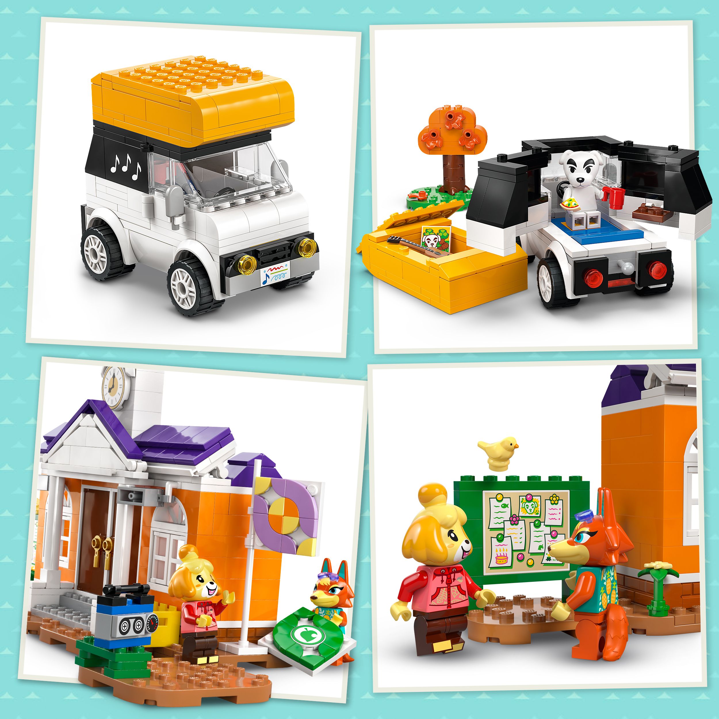 Voir la diapositive 5 : LEGO Animal Crossing 77052 - Concert de Kéké sur la place - Jouet de Construction pour Enfants - Avec un Café et un Véhicule Inspirés des Jeux Vidéo
