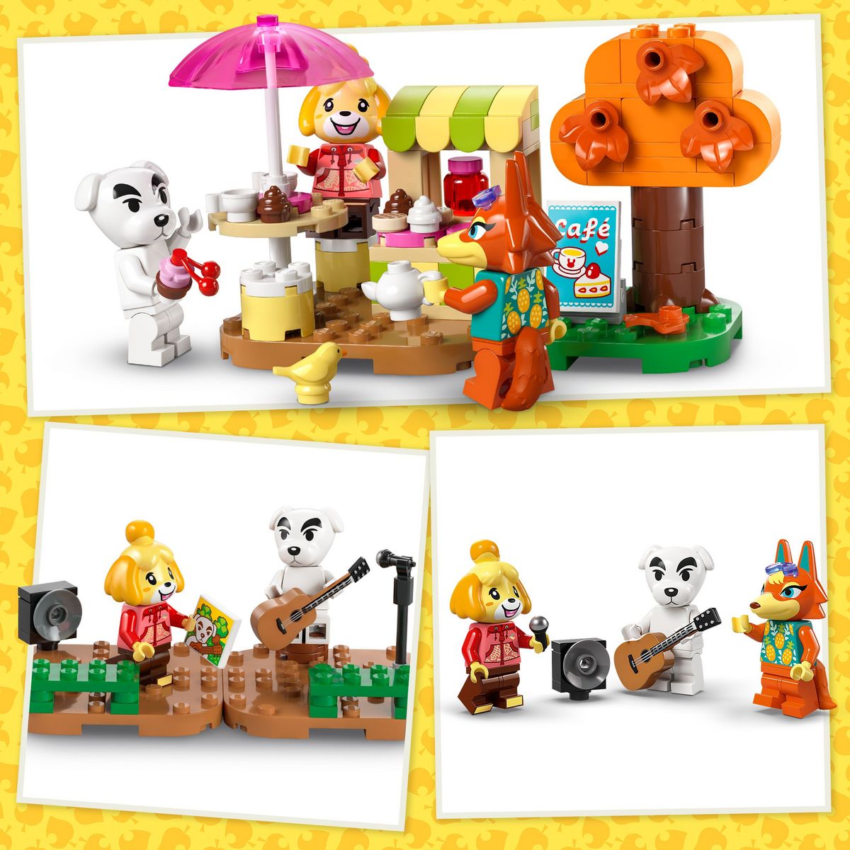 LEGO Animal Crossing 77052 - Concert de Kéké sur la place - Jouet de Construction pour Enfants - Avec un Café et un Véhicule Inspirés des Jeux Vidéo