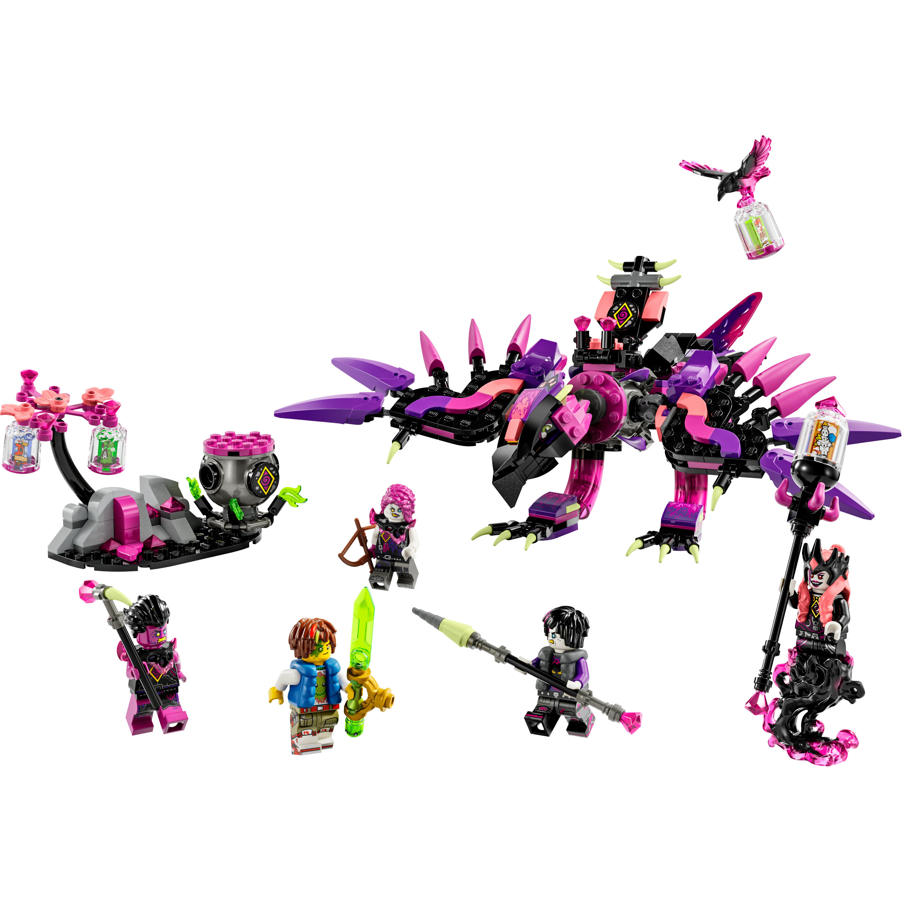 Voir la diapositive 2 : LEGO DREAMZzz 71483 - Les Créatures de la Sorcière des Cauchemars - Jouets Magiques - Construisez un Chaudron, un Loup ou un Corbeau