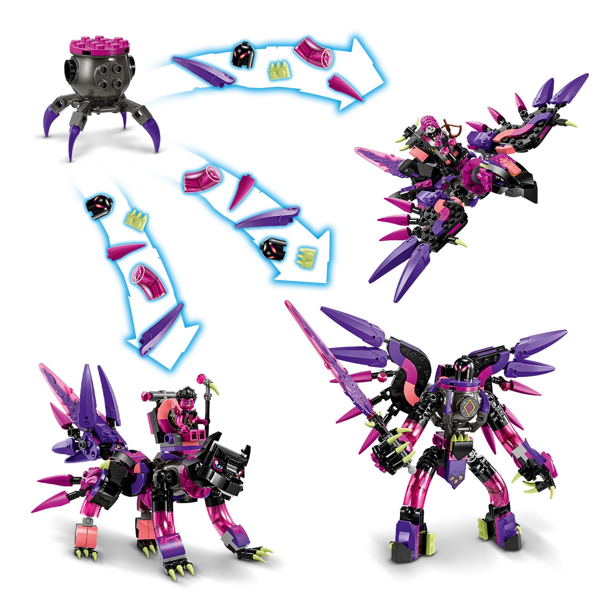 Voir la diapositive 4 : LEGO DREAMZzz 71483 - Les Créatures de la Sorcière des Cauchemars - Jouets Magiques - Construisez un Chaudron, un Loup ou un Corbeau