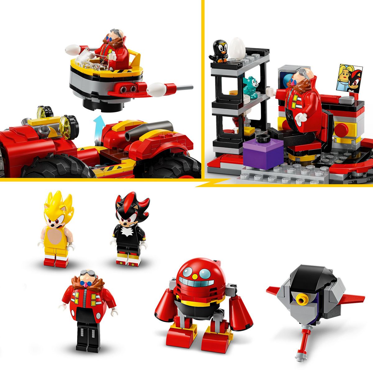 LEGO Sonic 76999 - uper Sonic contre Egg Drillster - Cadeau pour Enfants Inspiré du Jeu Vidéo - Set d'Aventure Avec Shadow et Dr. Eggman