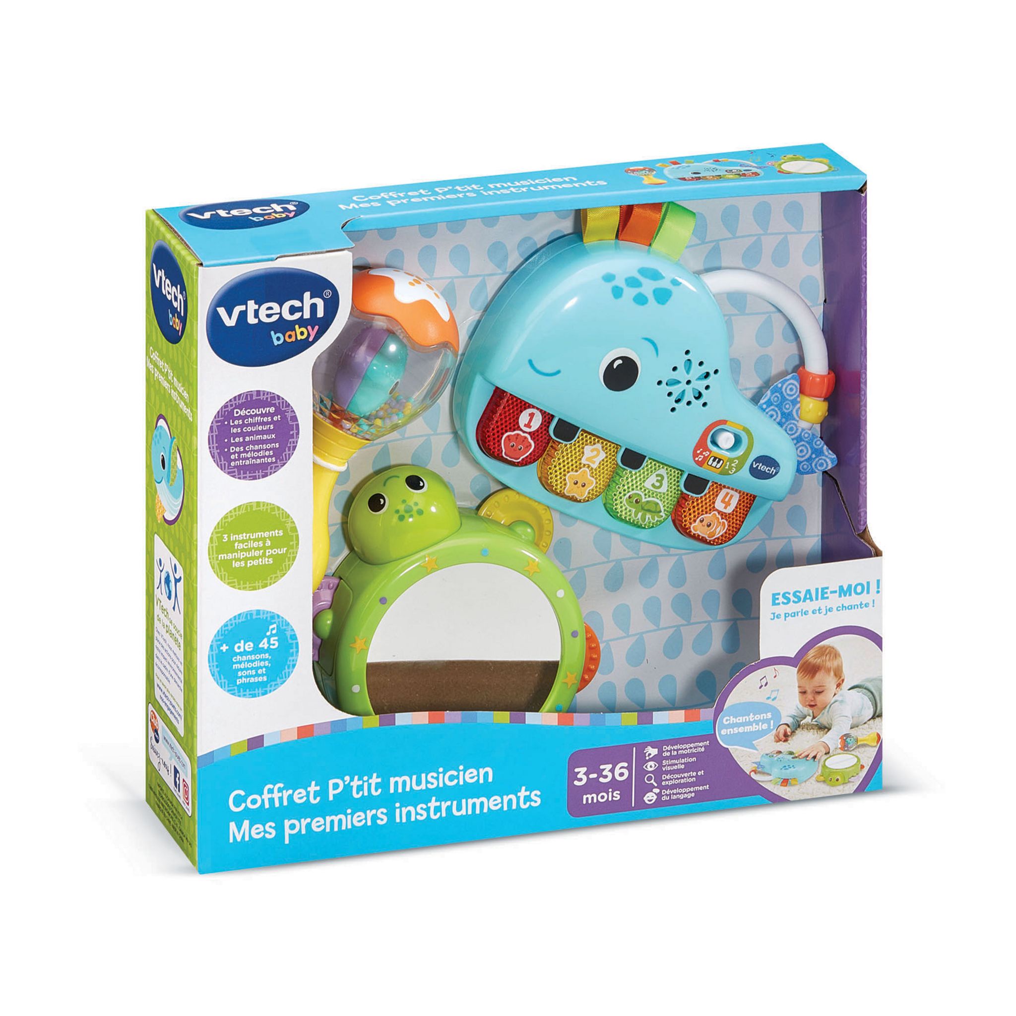 Voir la diapositive 2 : VTECH Coffret P'tit Musicien Mes premiers Instruments