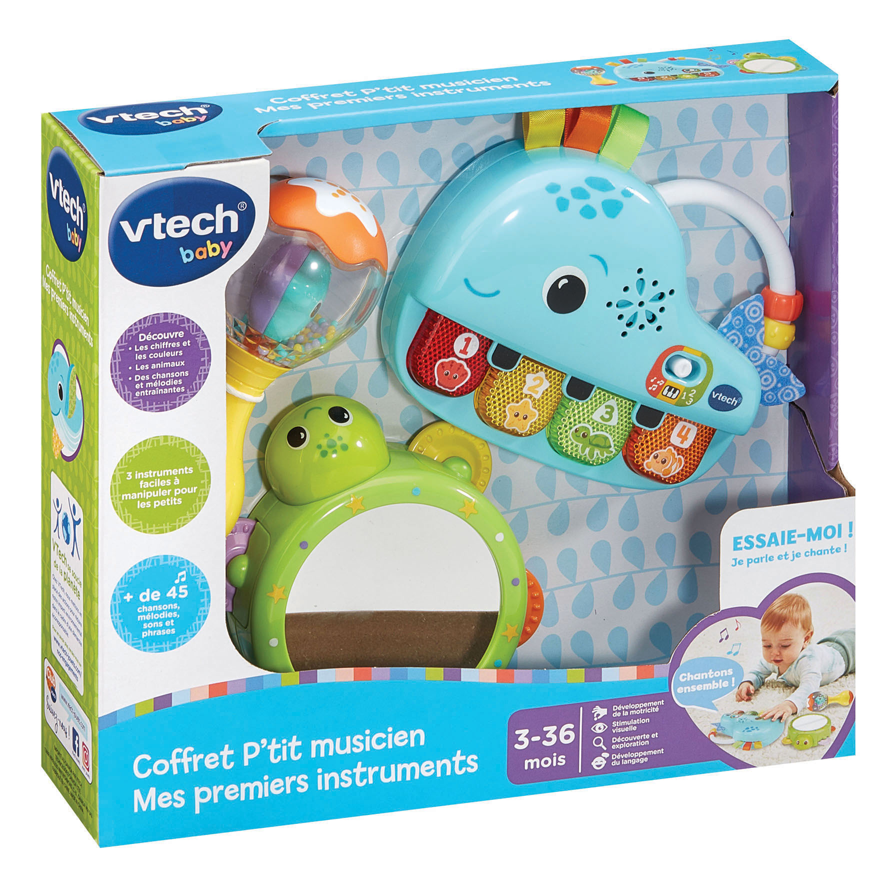 Voir la diapositive 6 : VTECH Coffret P'tit Musicien Mes premiers Instruments