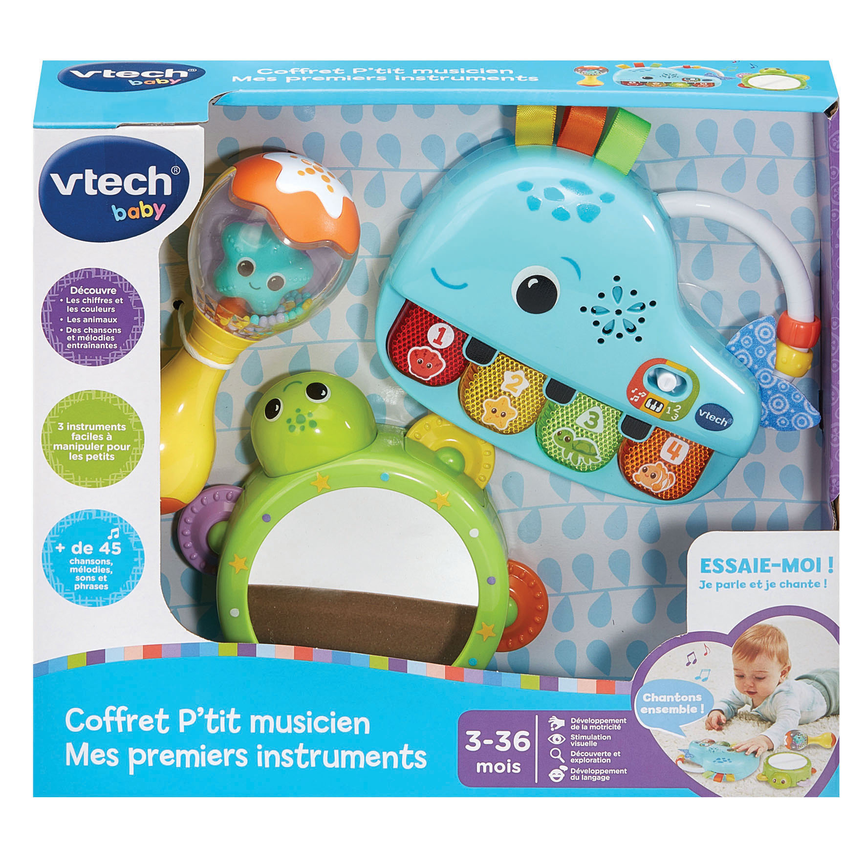Voir la diapositive 7 : VTECH Coffret P'tit Musicien Mes premiers Instruments