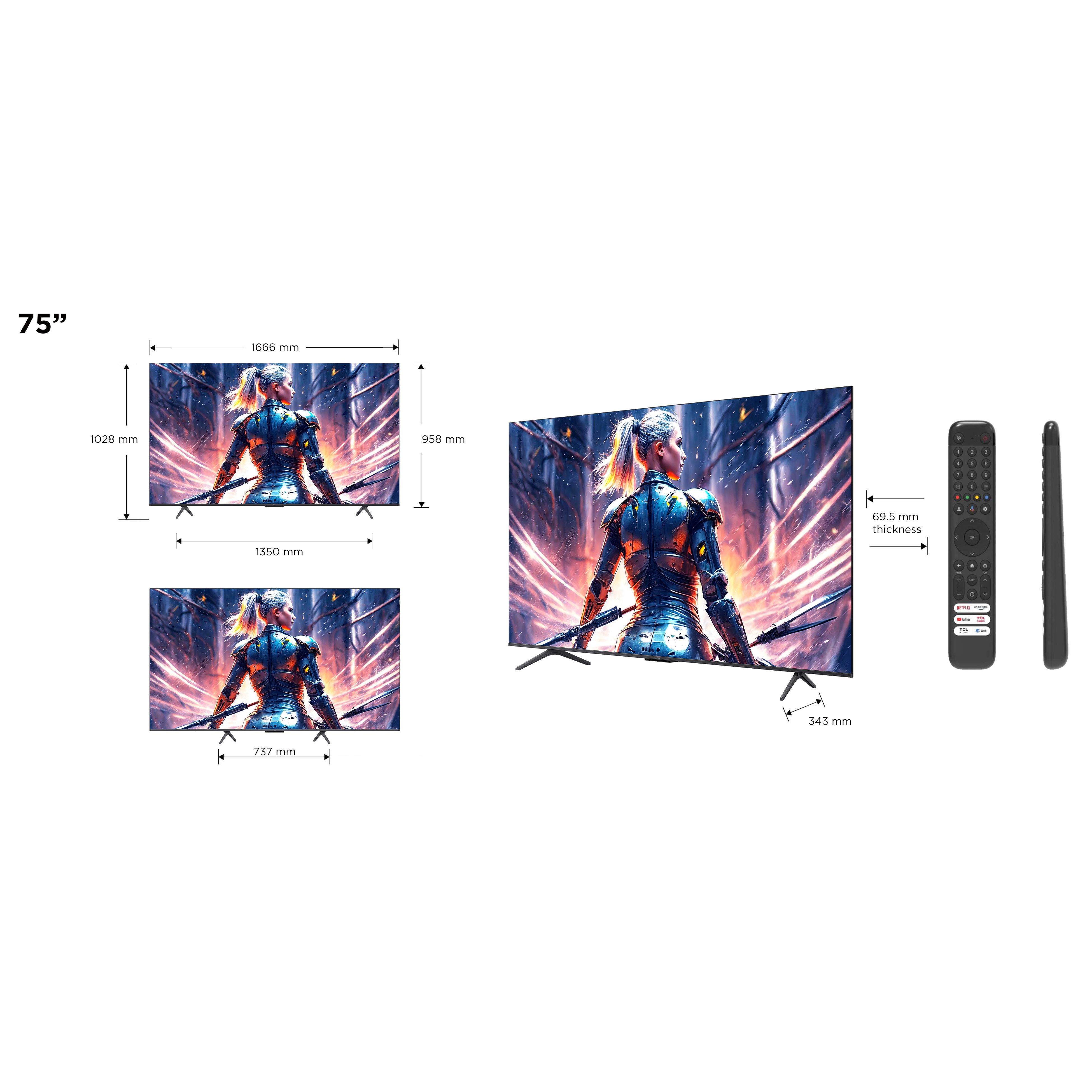 Voir la diapositive 2 : TCL TV QLED Pro 75C72B