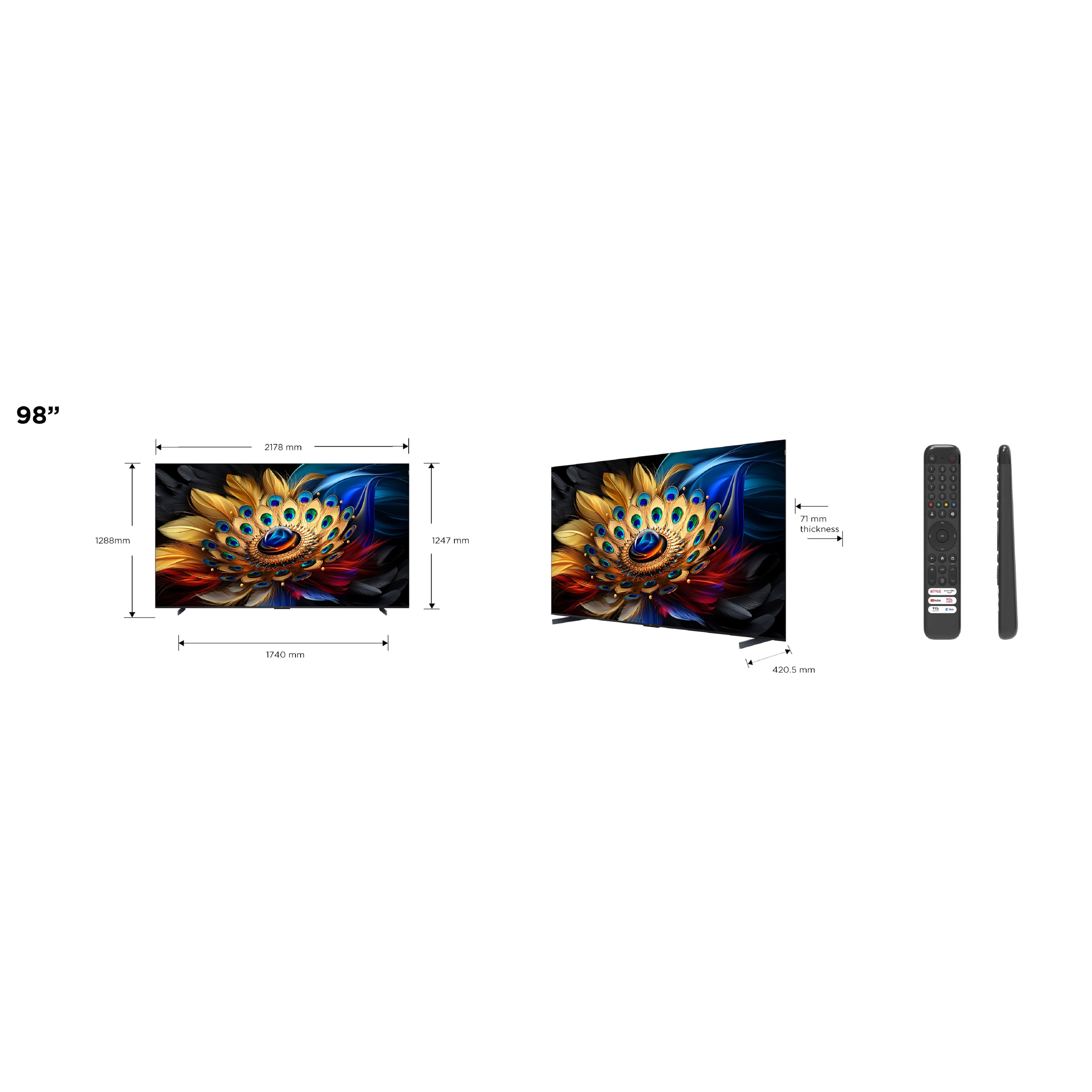 Voir la diapositive 2 : TCL TV QLED Pro 98C69B