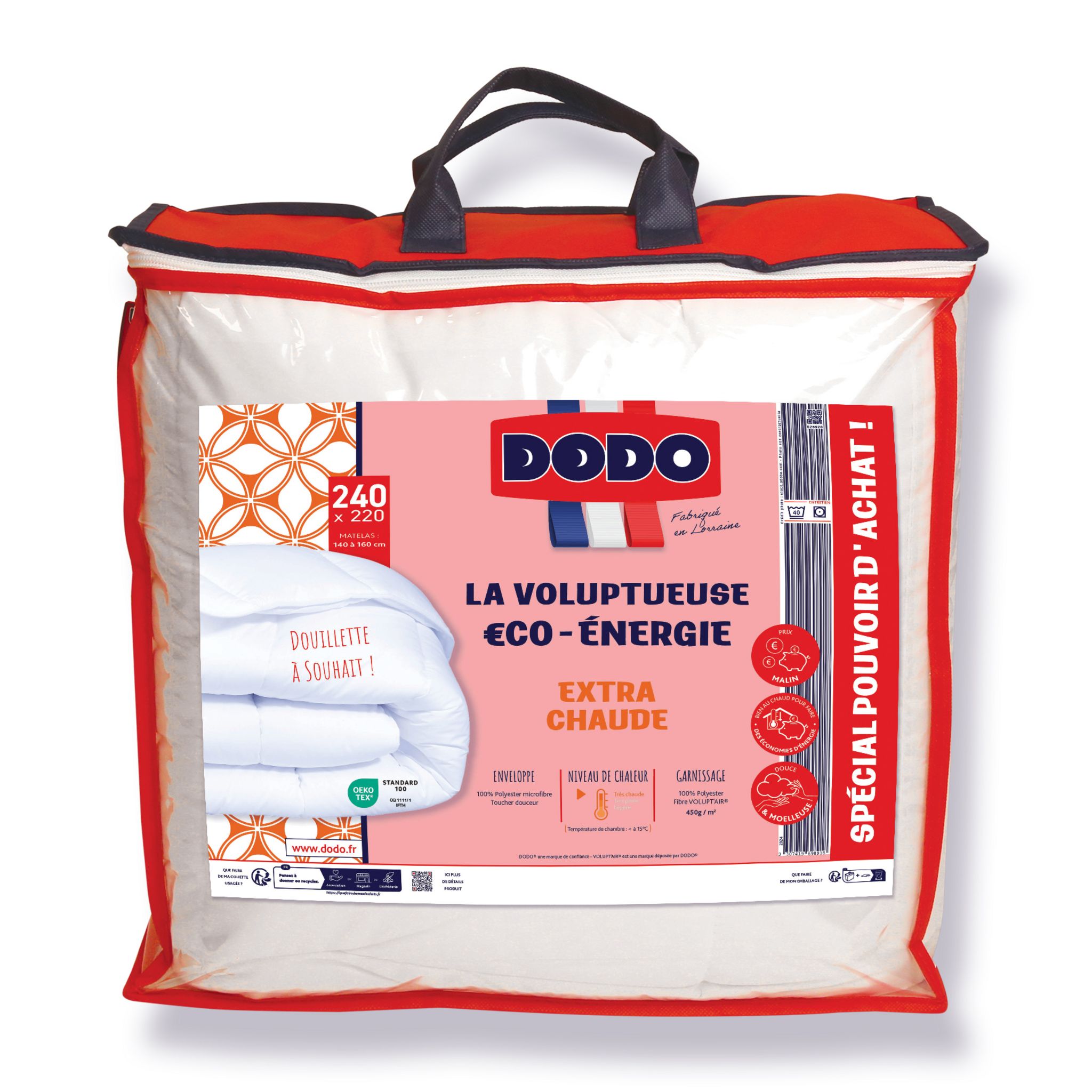Voir la diapositive 1 : DODO Couette chaude LA VOLUPTUEUSE 450g/m²