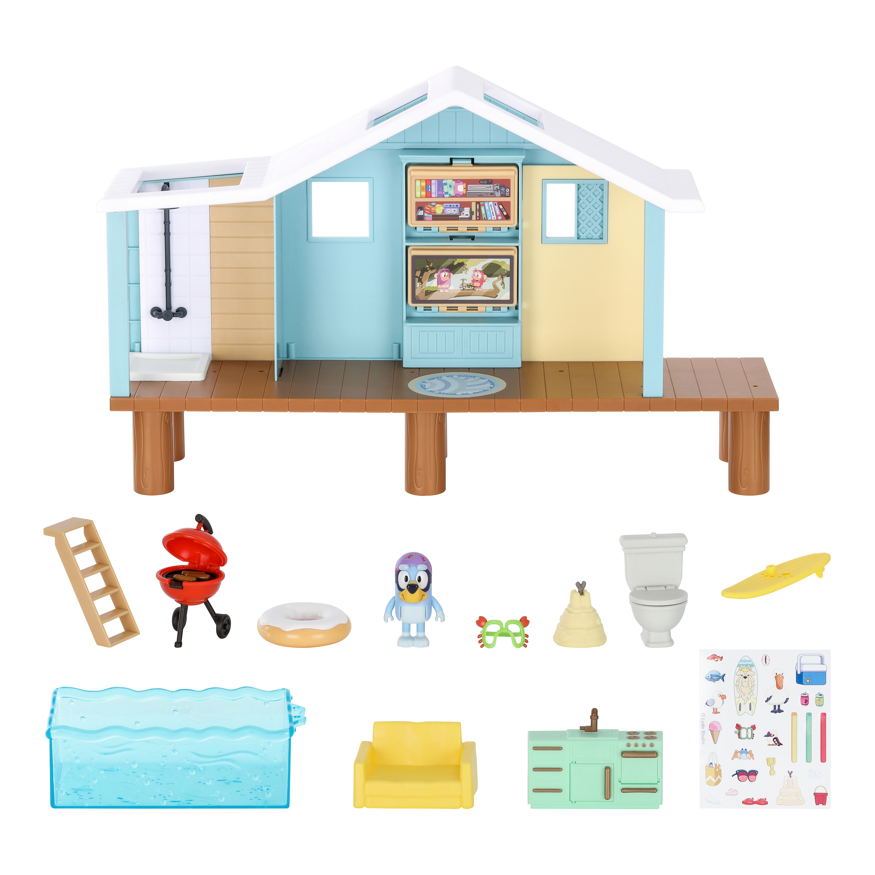 Voir la diapositive 5 : MOOSE La cabane de plage de Bluey