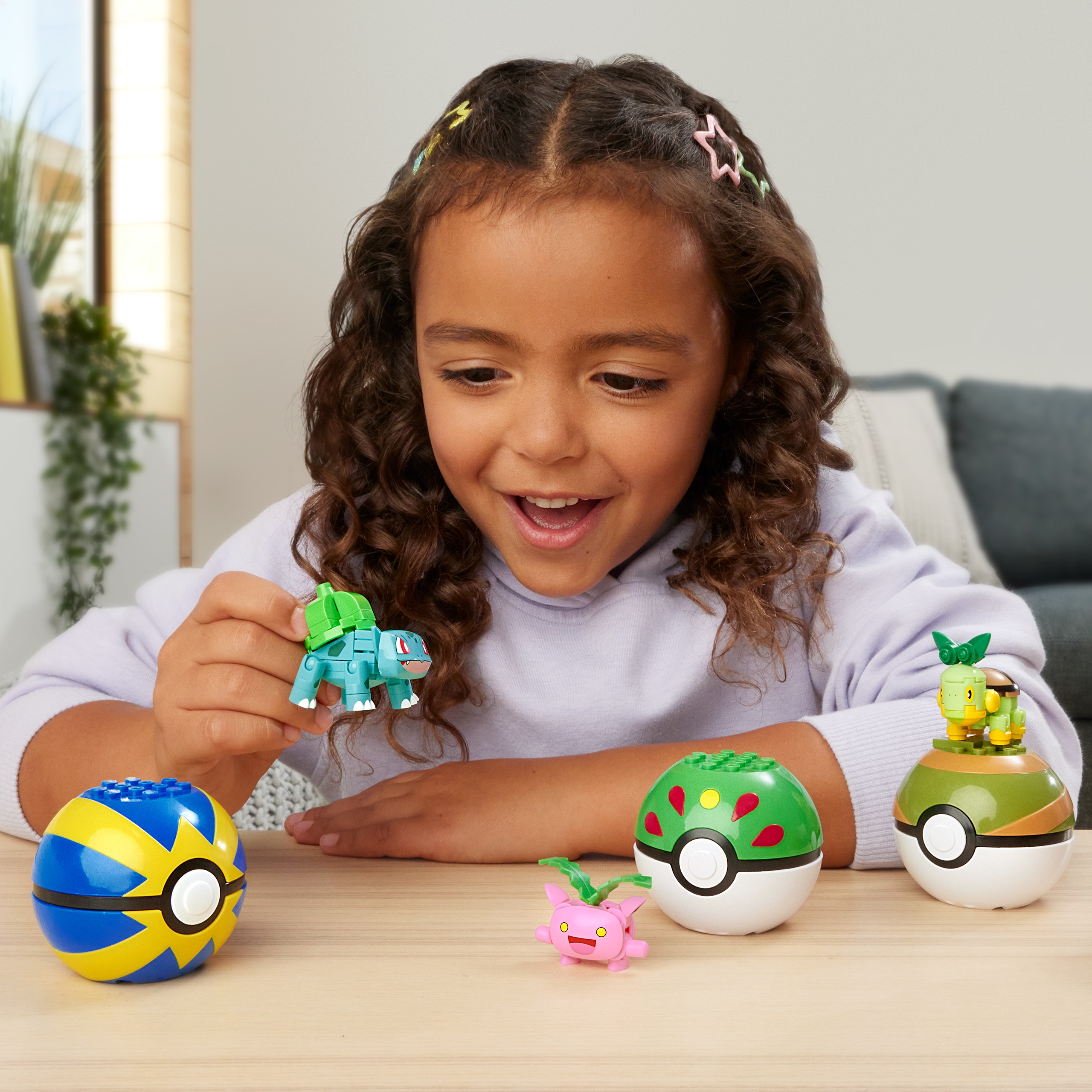 Voir la diapositive 6 : MATTEL Plante à construire x4 Pokemon