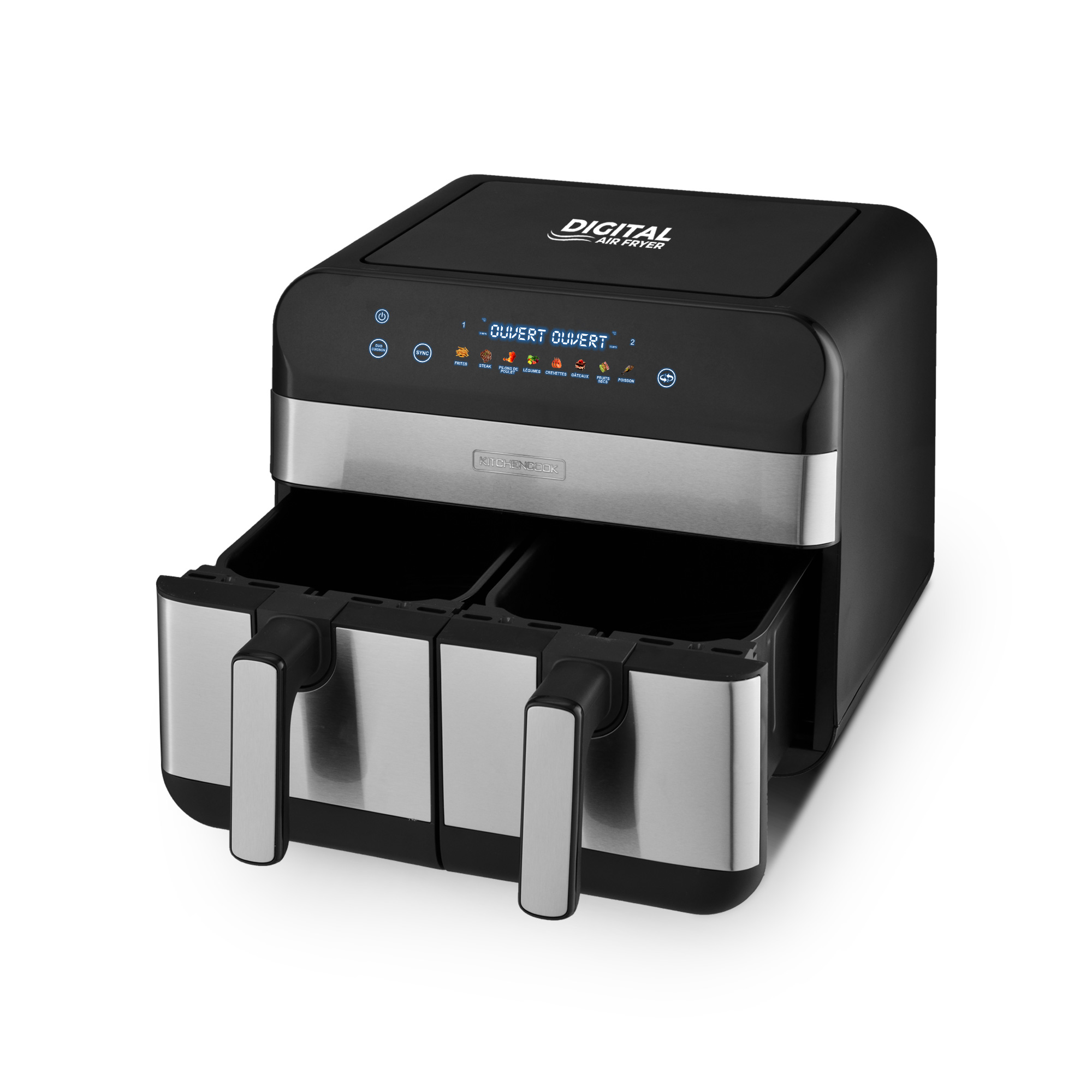 Voir la diapositive 3 : KITCHENCOOK Friteuse sans huile à air chaud AIRFLOW 9 - Noir