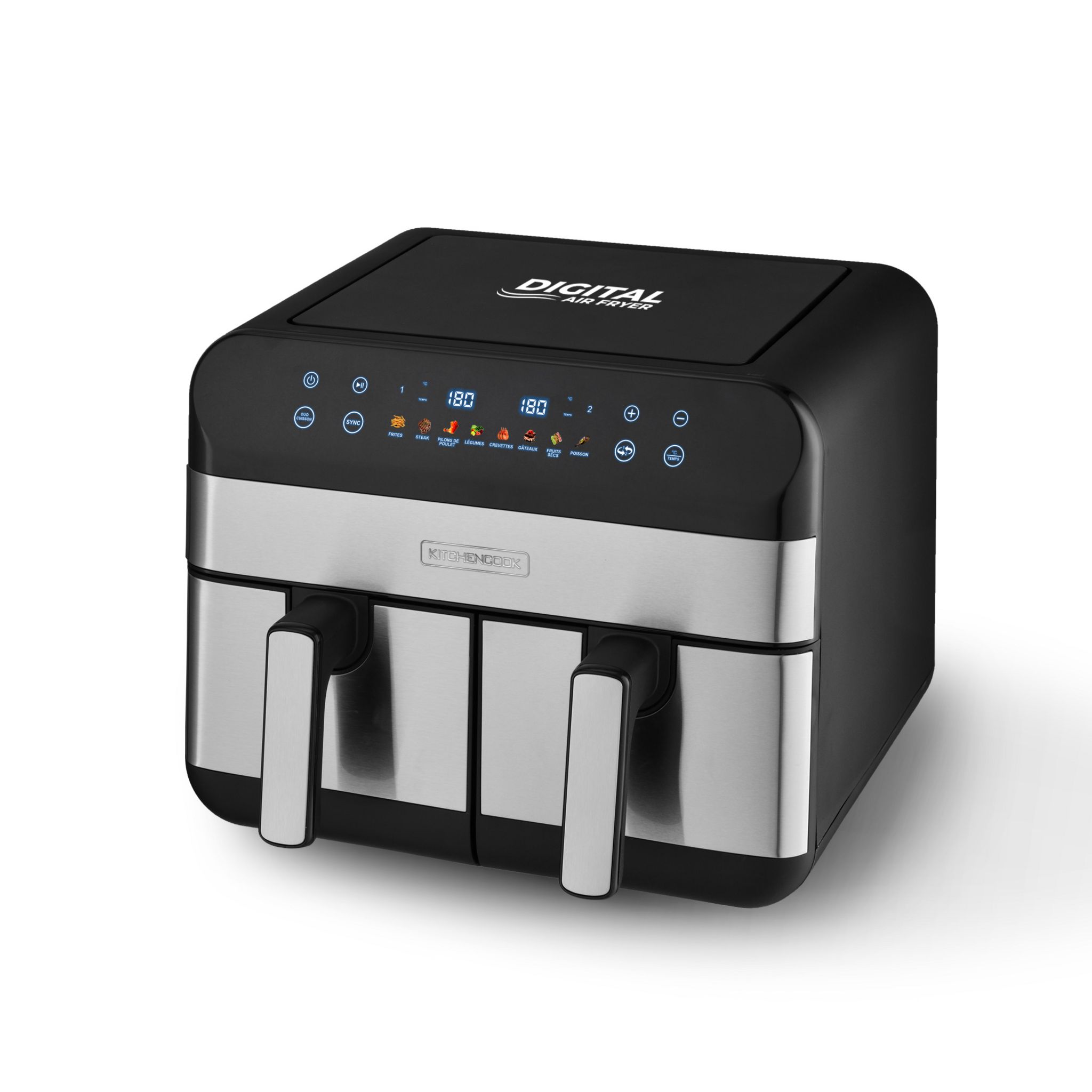 Voir la diapositive 4 : KITCHENCOOK Friteuse sans huile à air chaud AIRFLOW 9 - Noir