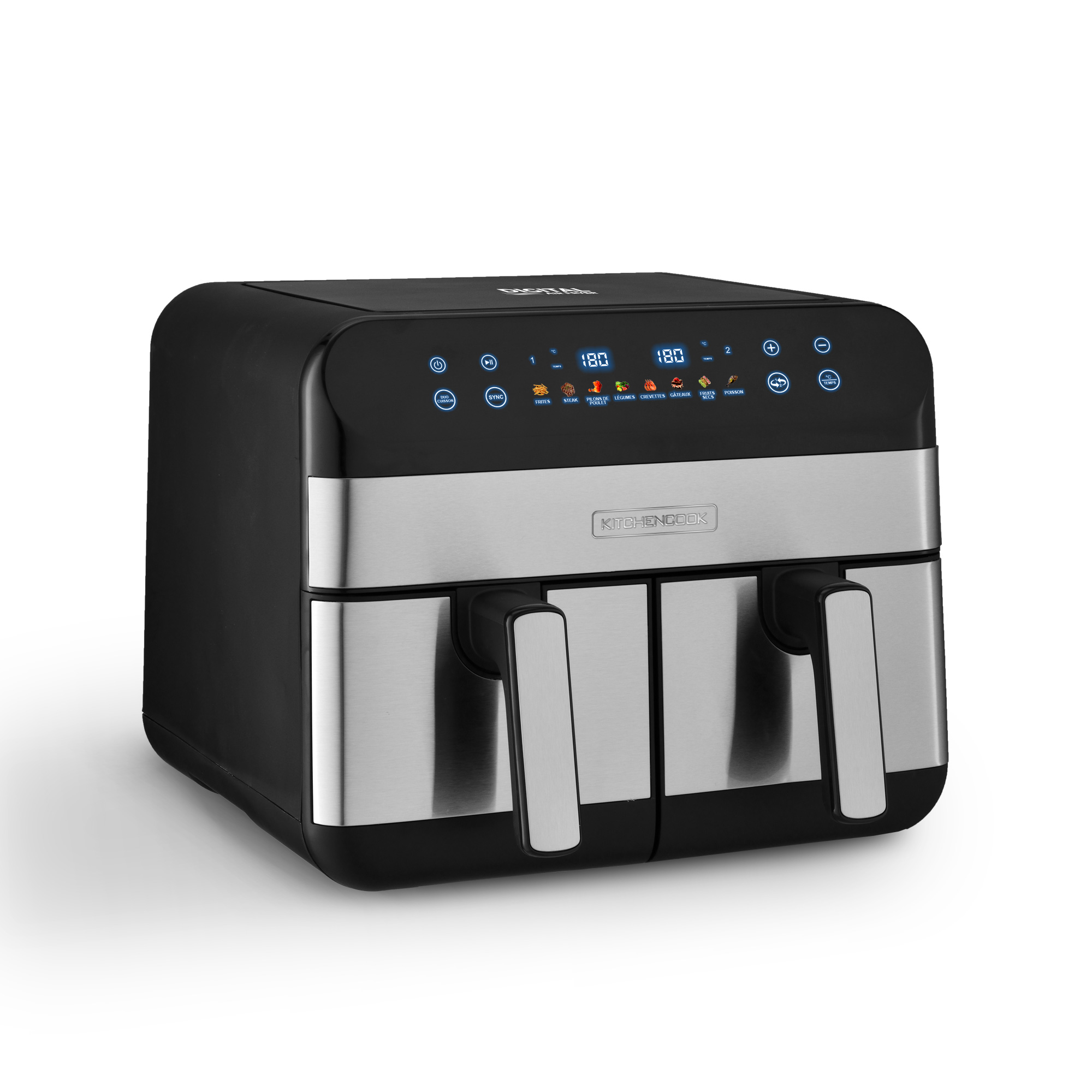 Voir la diapositive 5 : KITCHENCOOK Friteuse sans huile à air chaud AIRFLOW 9 - Noir