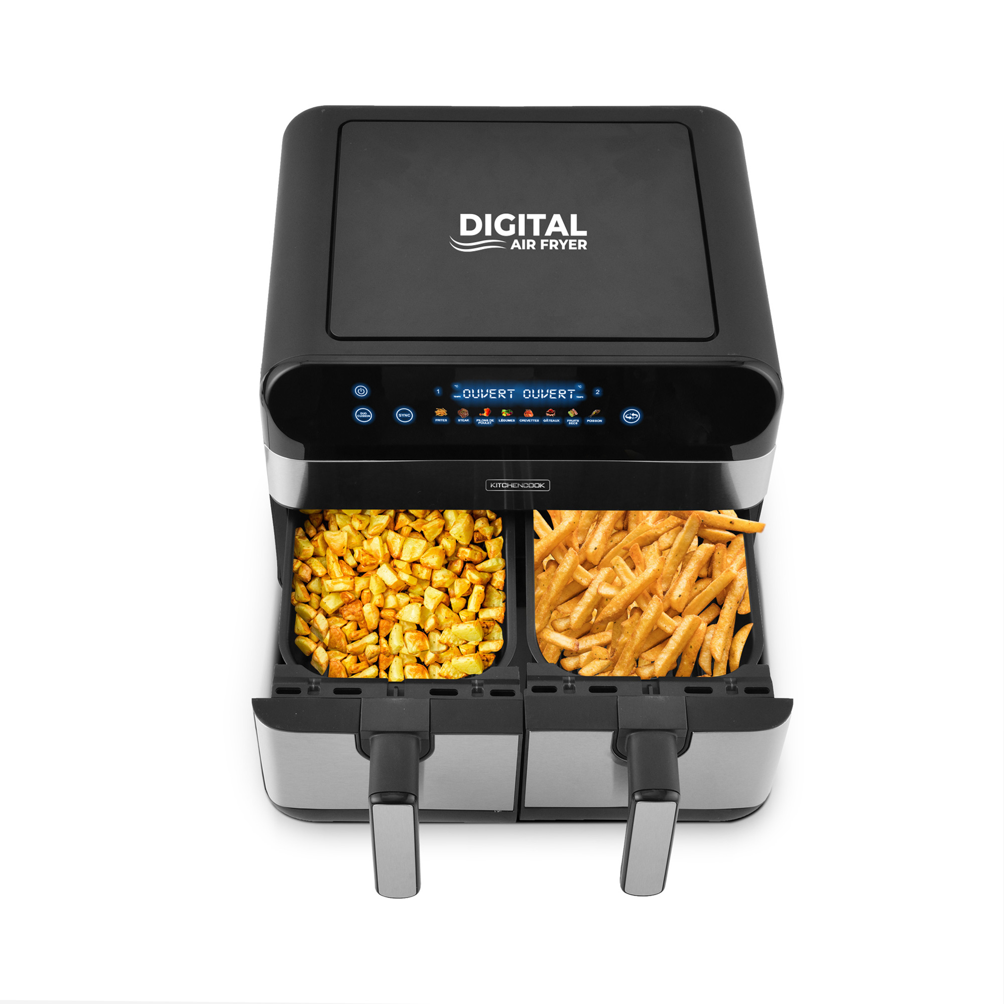 Voir la diapositive 6 : KITCHENCOOK Friteuse sans huile à air chaud AIRFLOW 9 - Noir