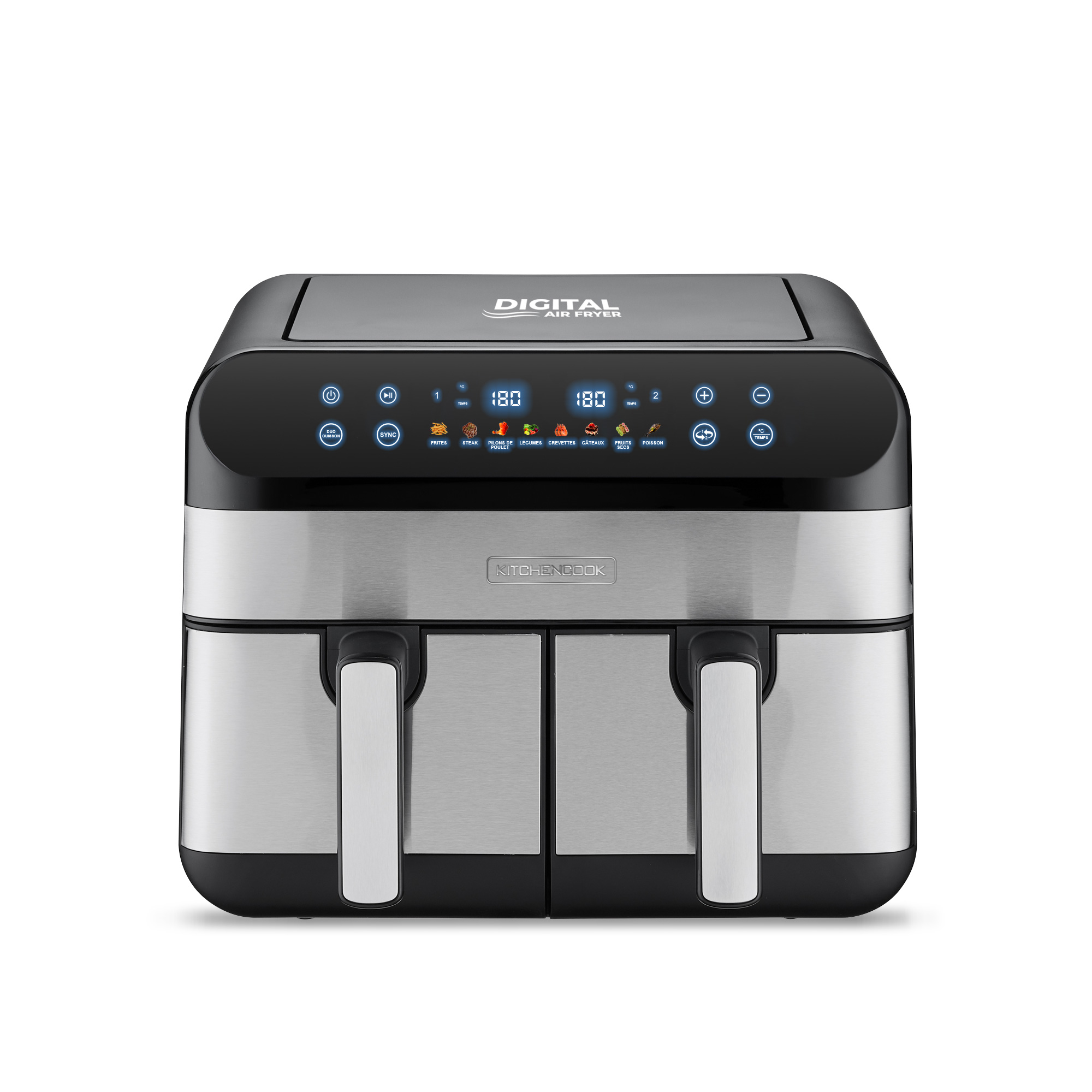 Voir la diapositive 7 : KITCHENCOOK Friteuse sans huile à air chaud AIRFLOW 9 - Noir