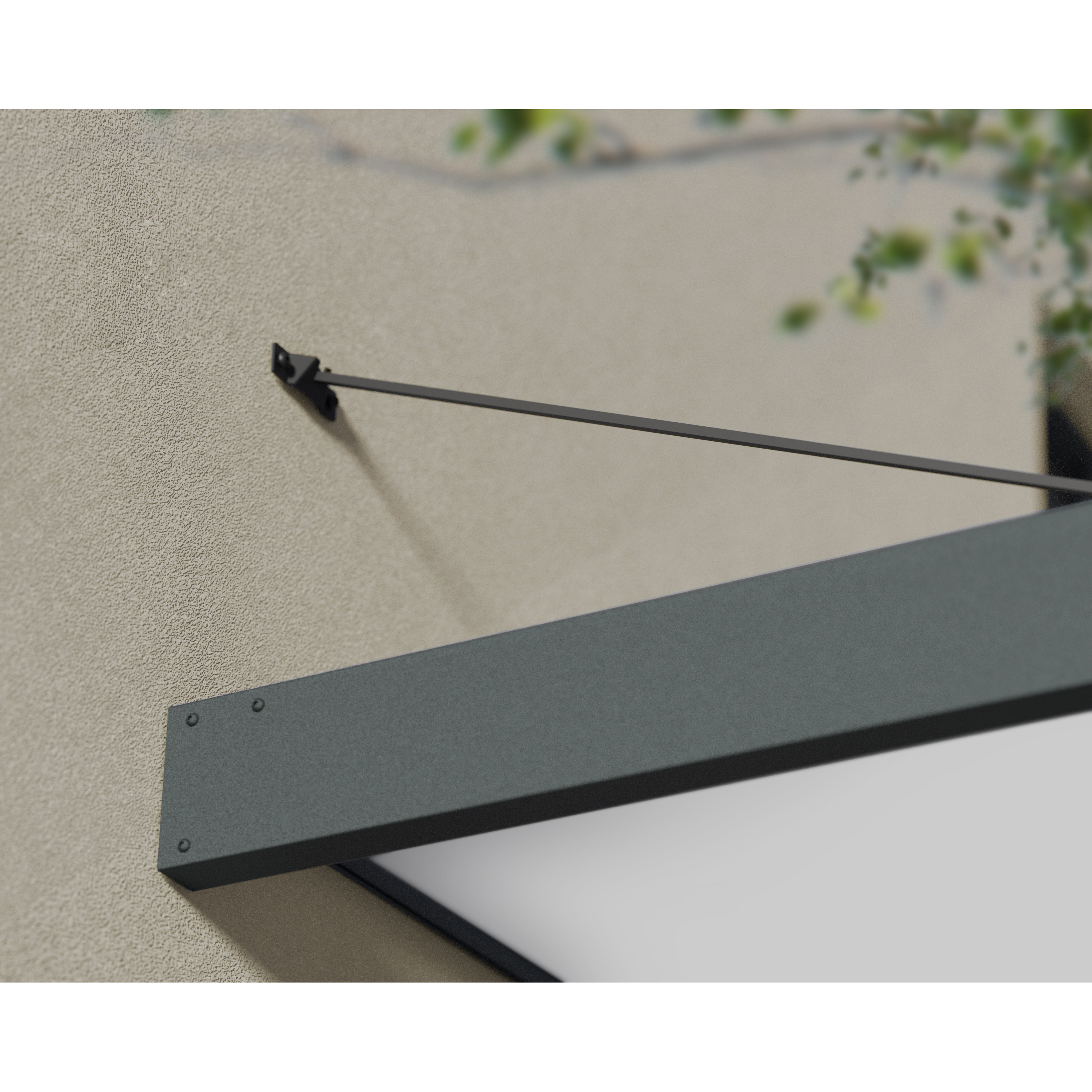 Voir la diapositive 2 : PALRAM Marquise 140 x 286 cm Anthracite/Blanc translucide - SOPHIA XL 3000