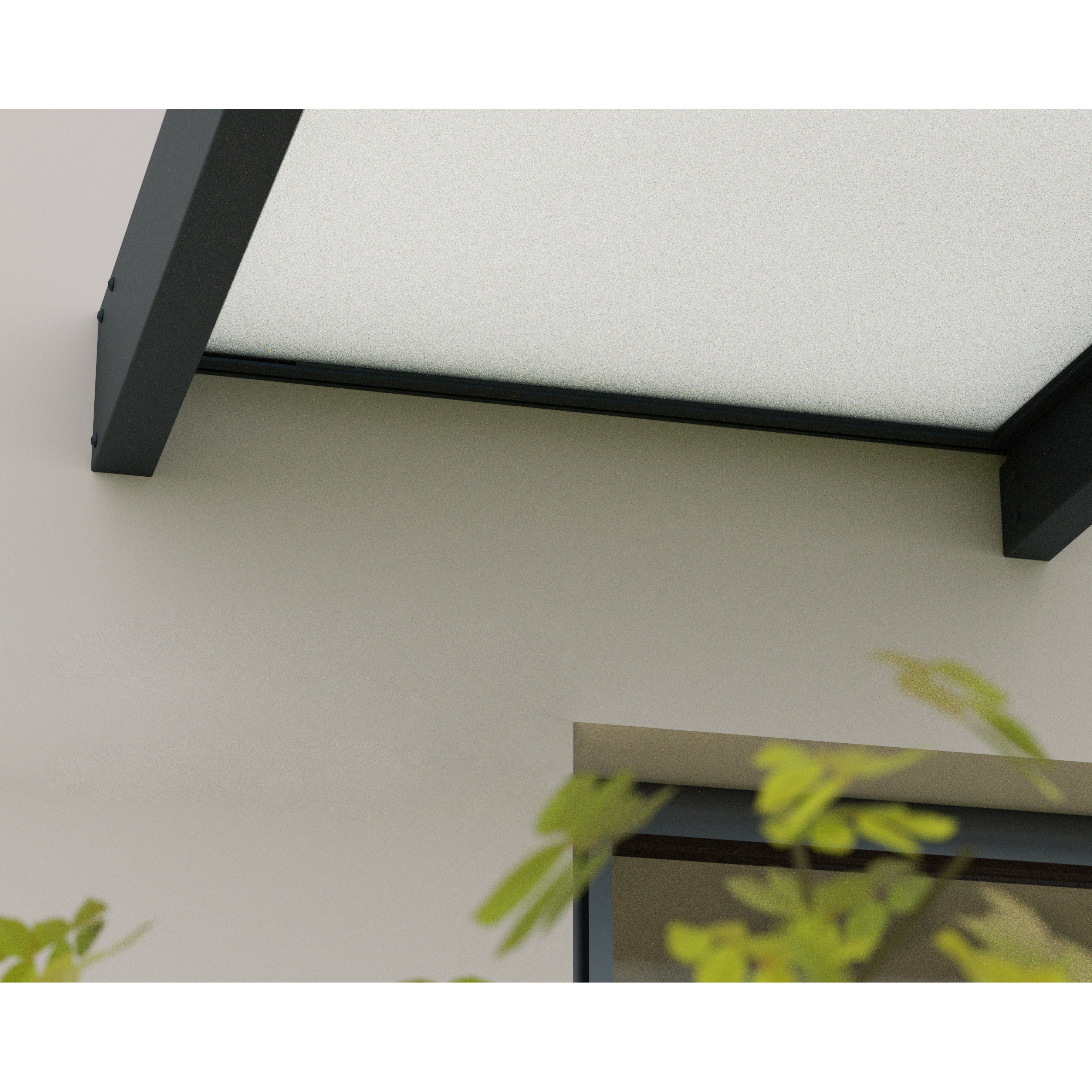 Voir la diapositive 4 : PALRAM Marquise 140 x 286 cm Anthracite/Blanc translucide - SOPHIA XL 3000