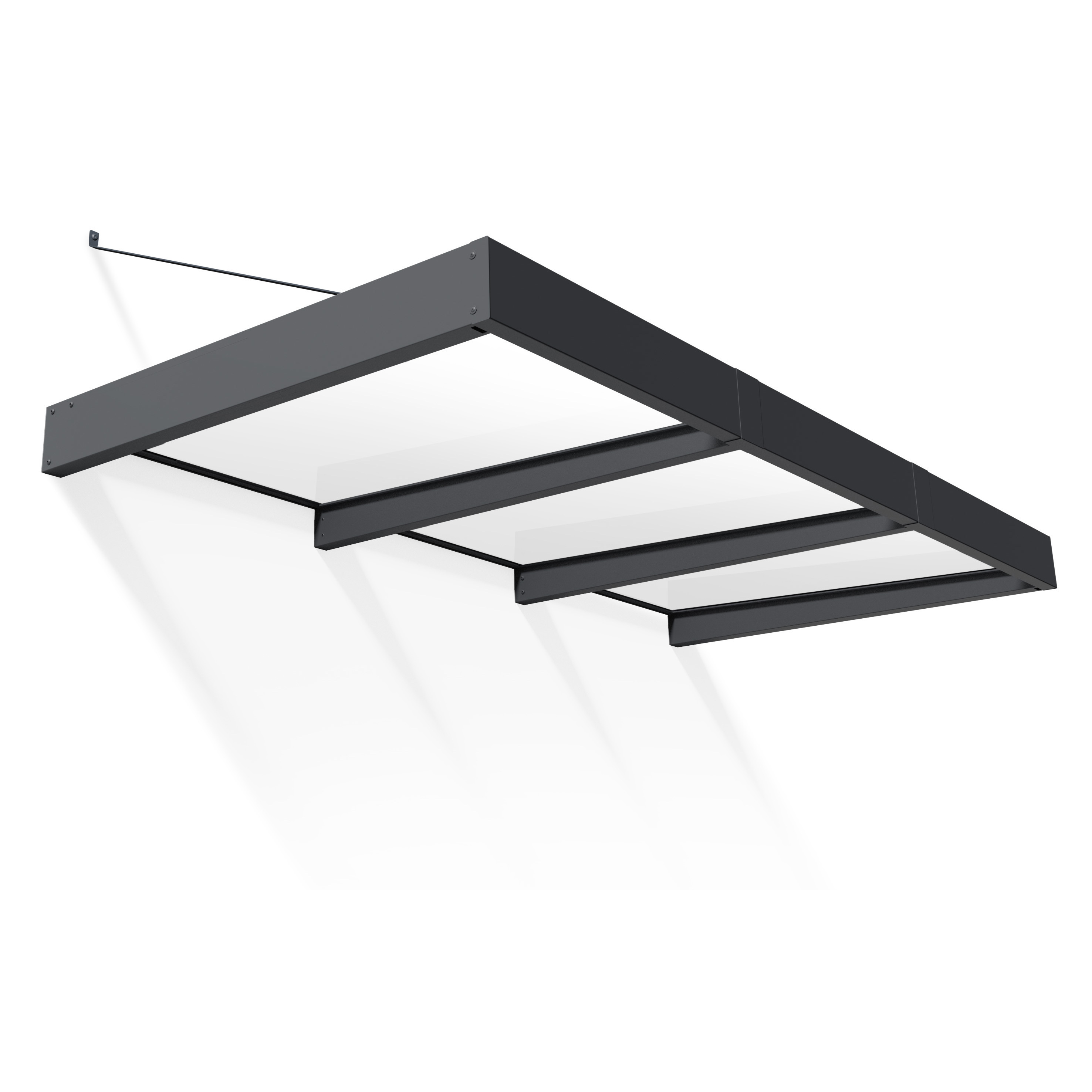 Voir la diapositive 5 : PALRAM Marquise 140 x 286 cm Anthracite/Blanc translucide - SOPHIA XL 3000