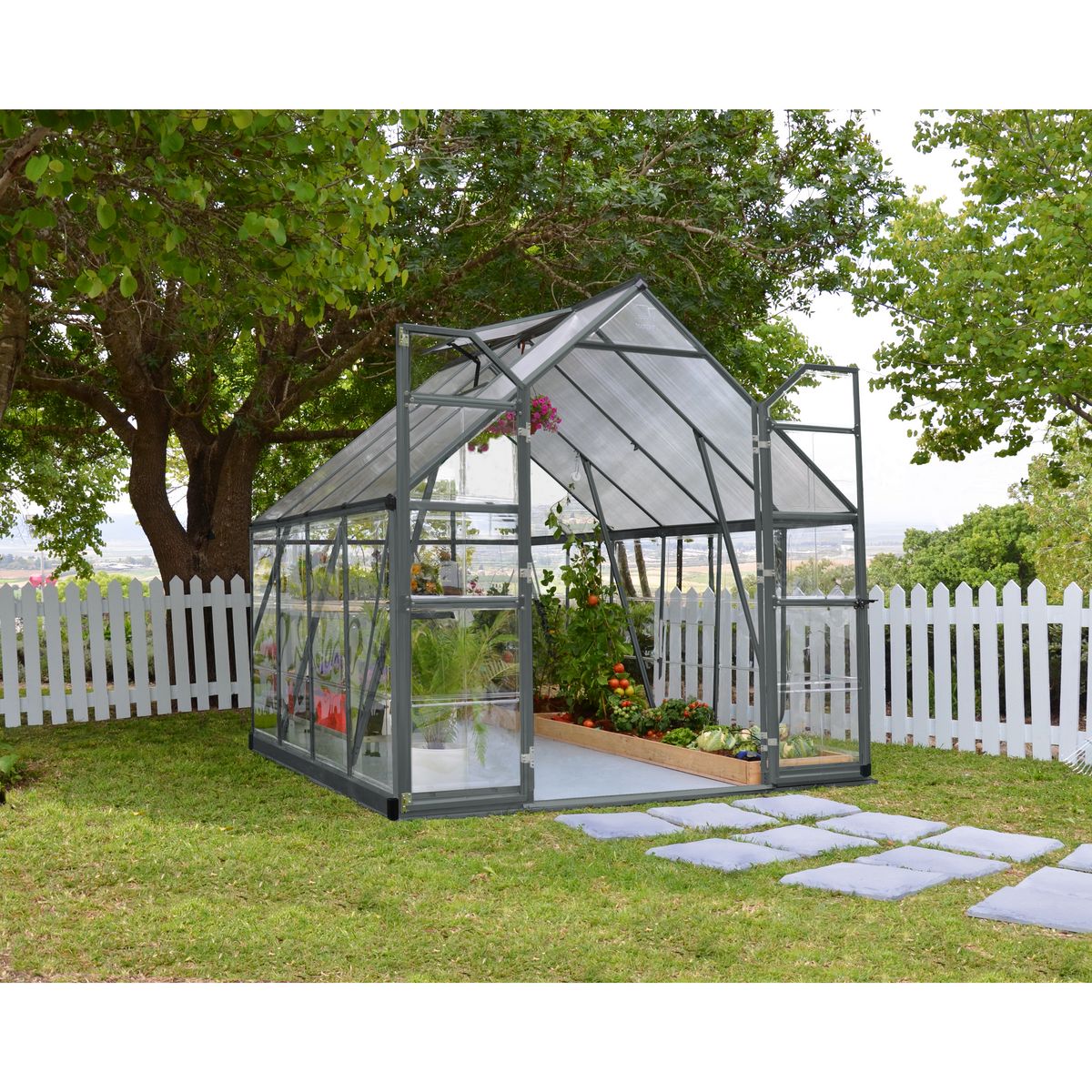 Serre de jardin Hybrid 6m² - Gris - BALANCE