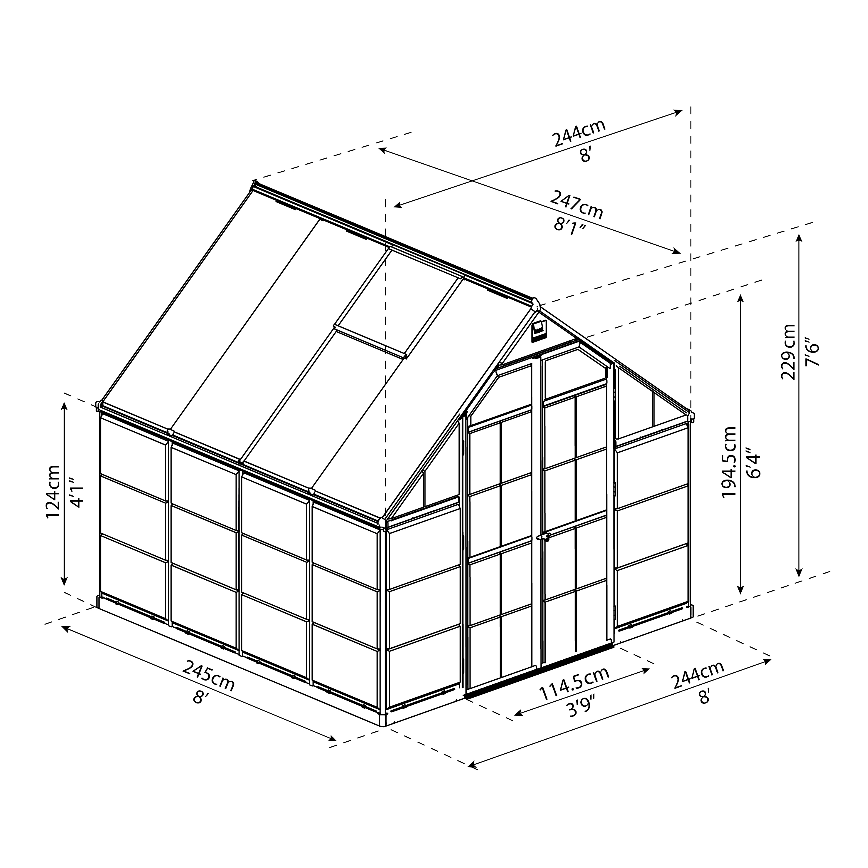 Voir la diapositive 5 : Serre de jardin Hybrid 6m² - Gris - BALANCE