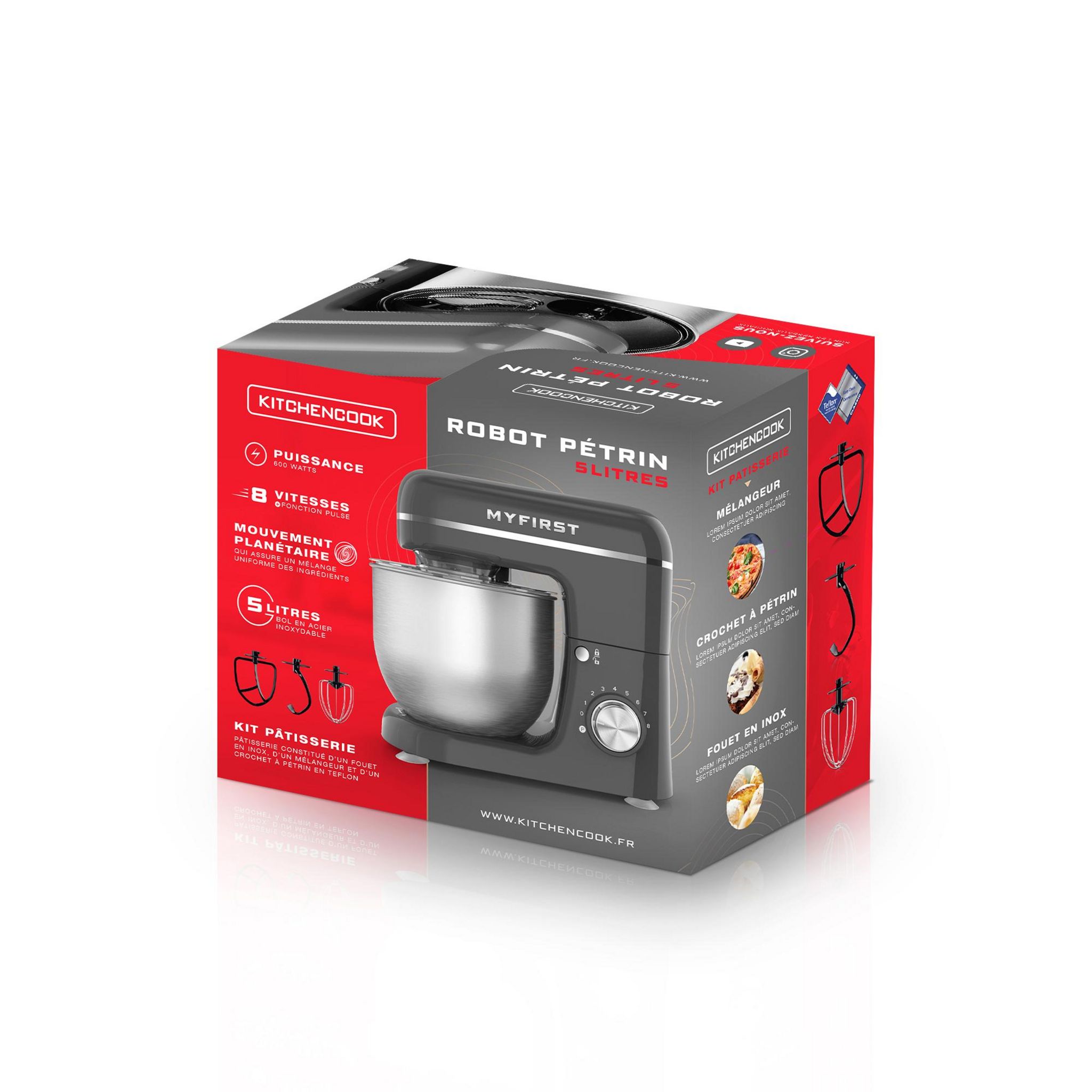 Voir la diapositive 6 : KITCHENCOOK Robot pâtissier MYFIRST - Gris