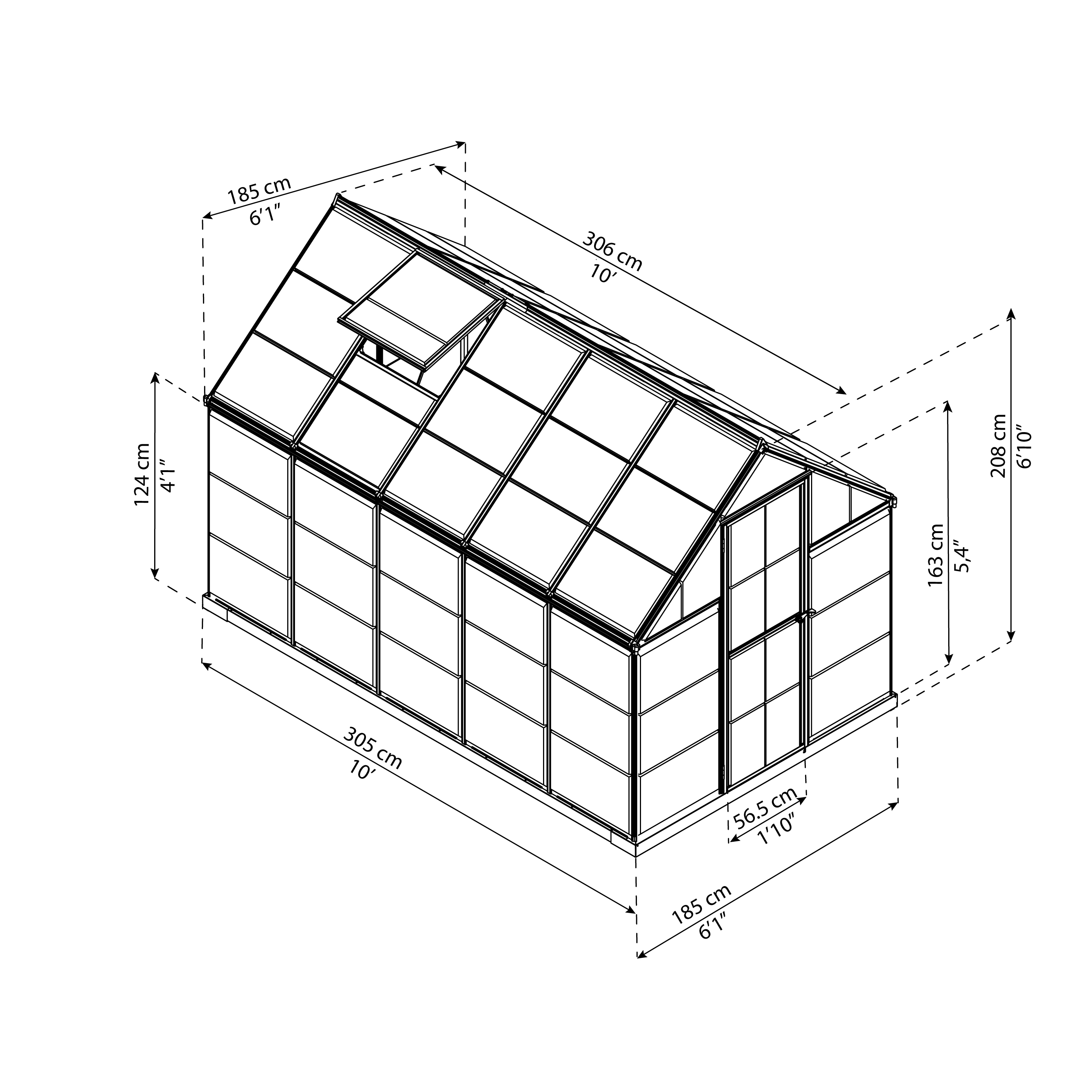 Voir la diapositive 6 : PALRAM Serre de jardin polycarbonate gris anthracite 5,7 m² - HARMONY