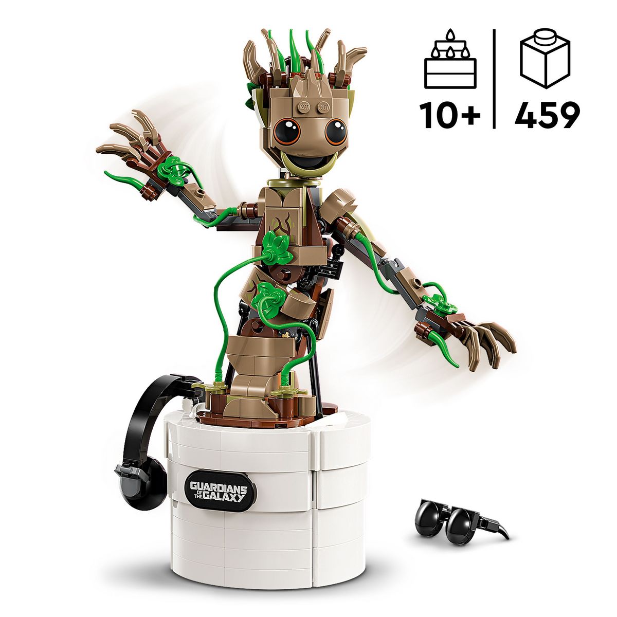 LEGO Marvel 76297 - La Danse de Bébé Groot, Figurine Animée à Construire pour Enfants, Personnage des Gardiens de la Galaxie, Set de Jeu Interactif Manuel