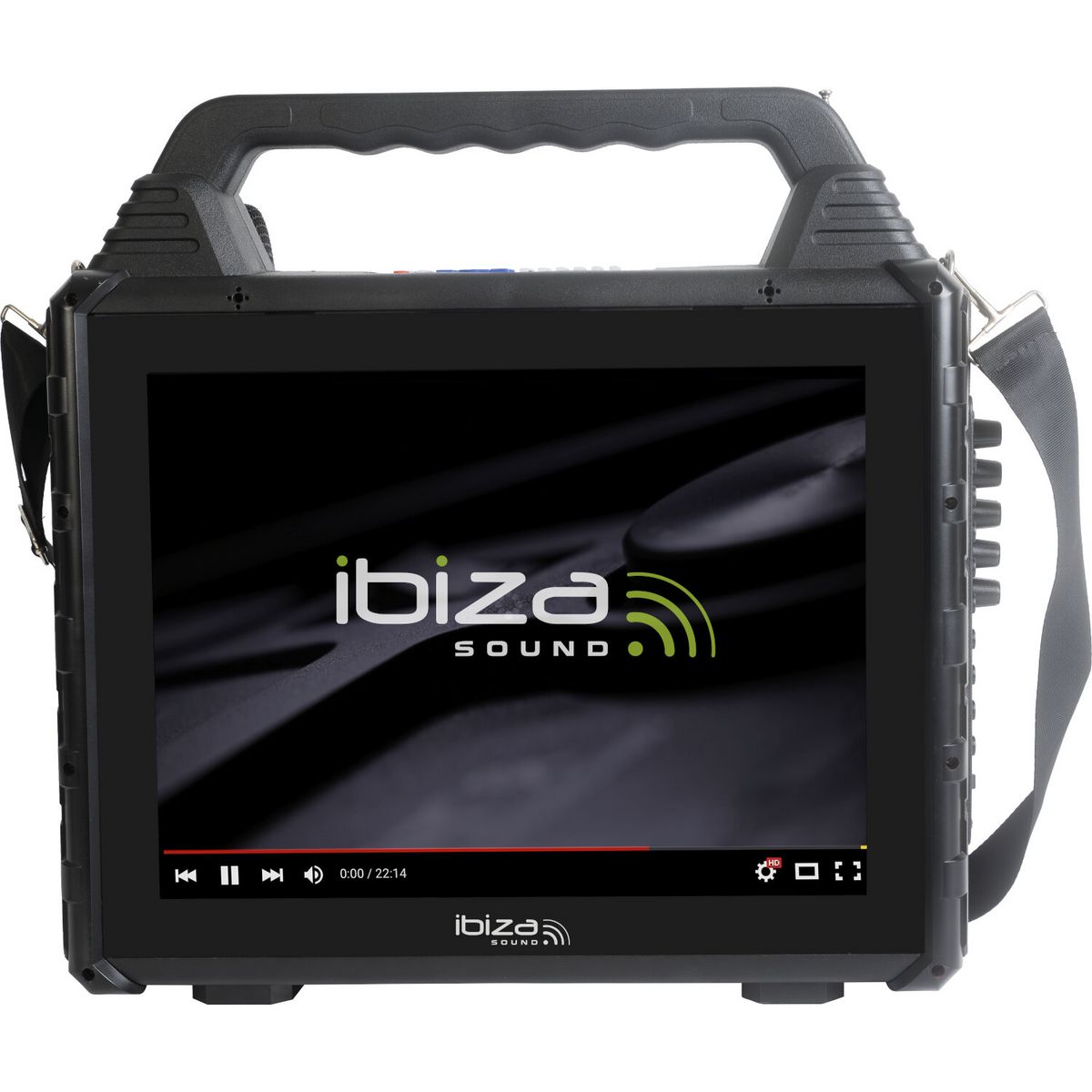 IBIZA Enceinte portable KaraVision avec écran et 2 micro