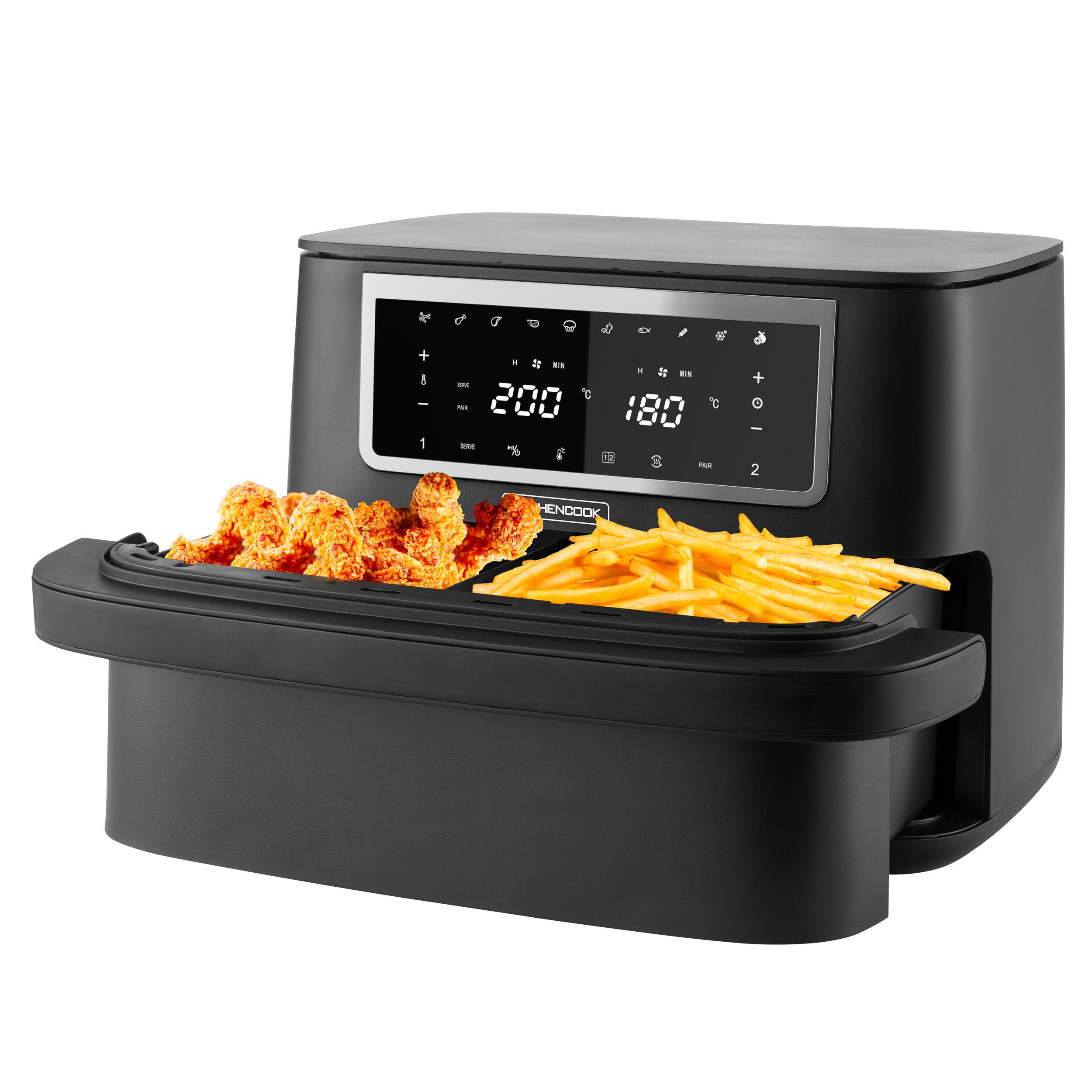Voir la diapositive 2 : KITCHENCOOK Friteuse électrique sans huile à air chaud AIRMEDWPOT - Noir