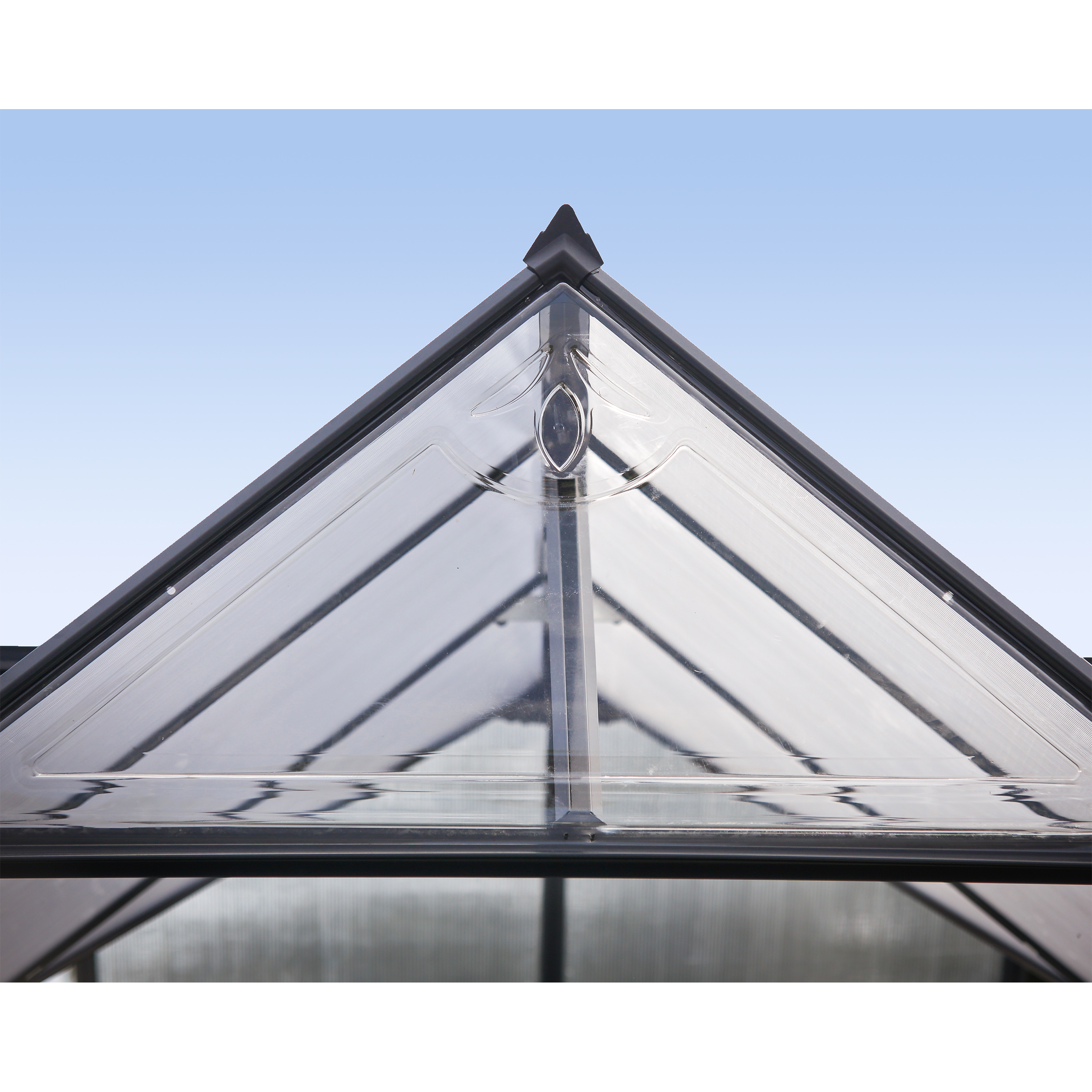Voir la diapositive 4 : PALRAM Chalet-serre de jardin gris 11,1m² - VICTORY ORANGERIE