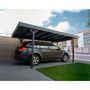 Voir la diapositive 2 : PALRAM Carport alu gris adossé 14,5 m² toit plat- PALMA 5000