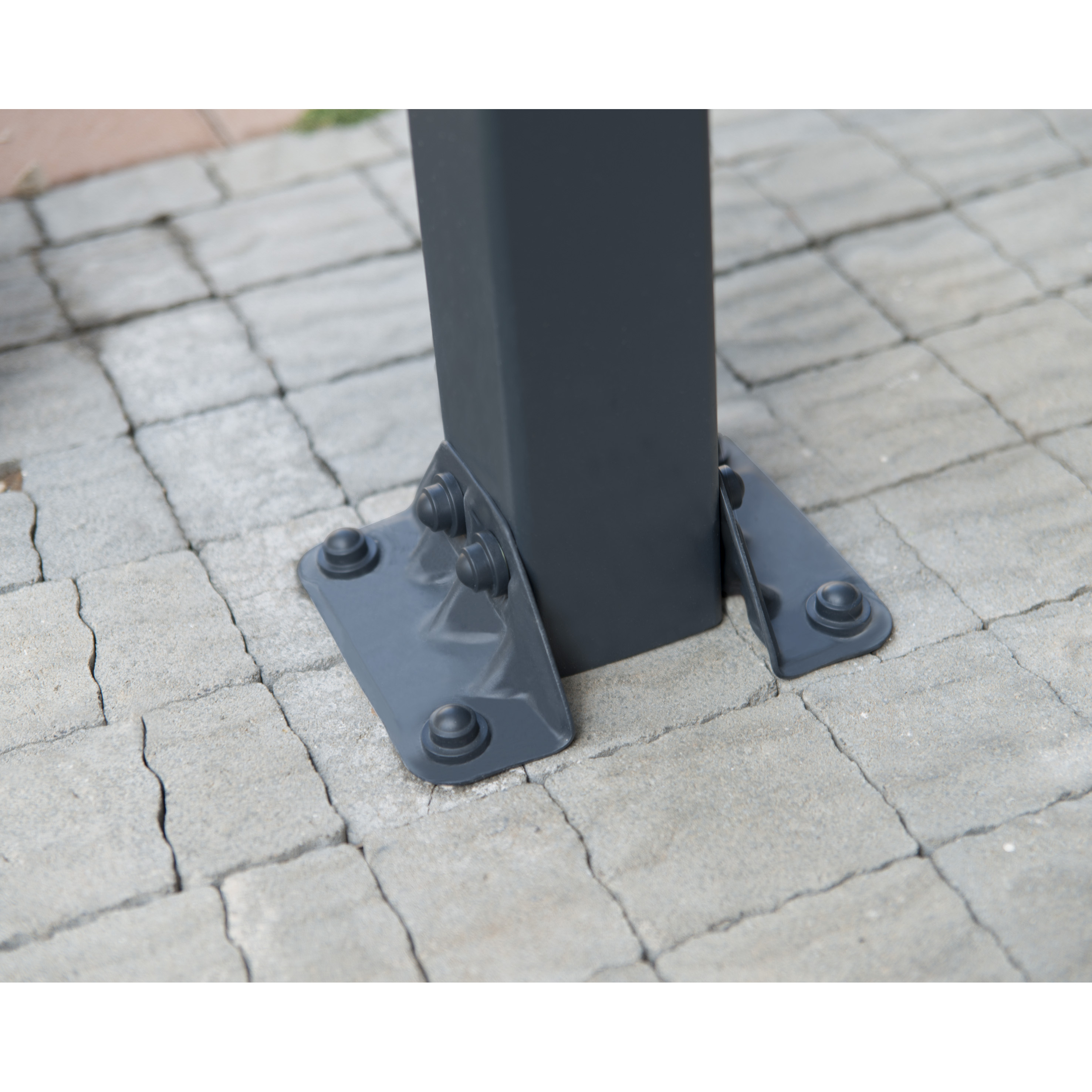 Voir la diapositive 3 : PALRAM Carport alu gris adossé 14,5 m² toit plat- PALMA 5000