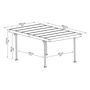 Voir la diapositive 6 : PALRAM Carport alu gris adossé 14,5 m² toit plat- PALMA 5000