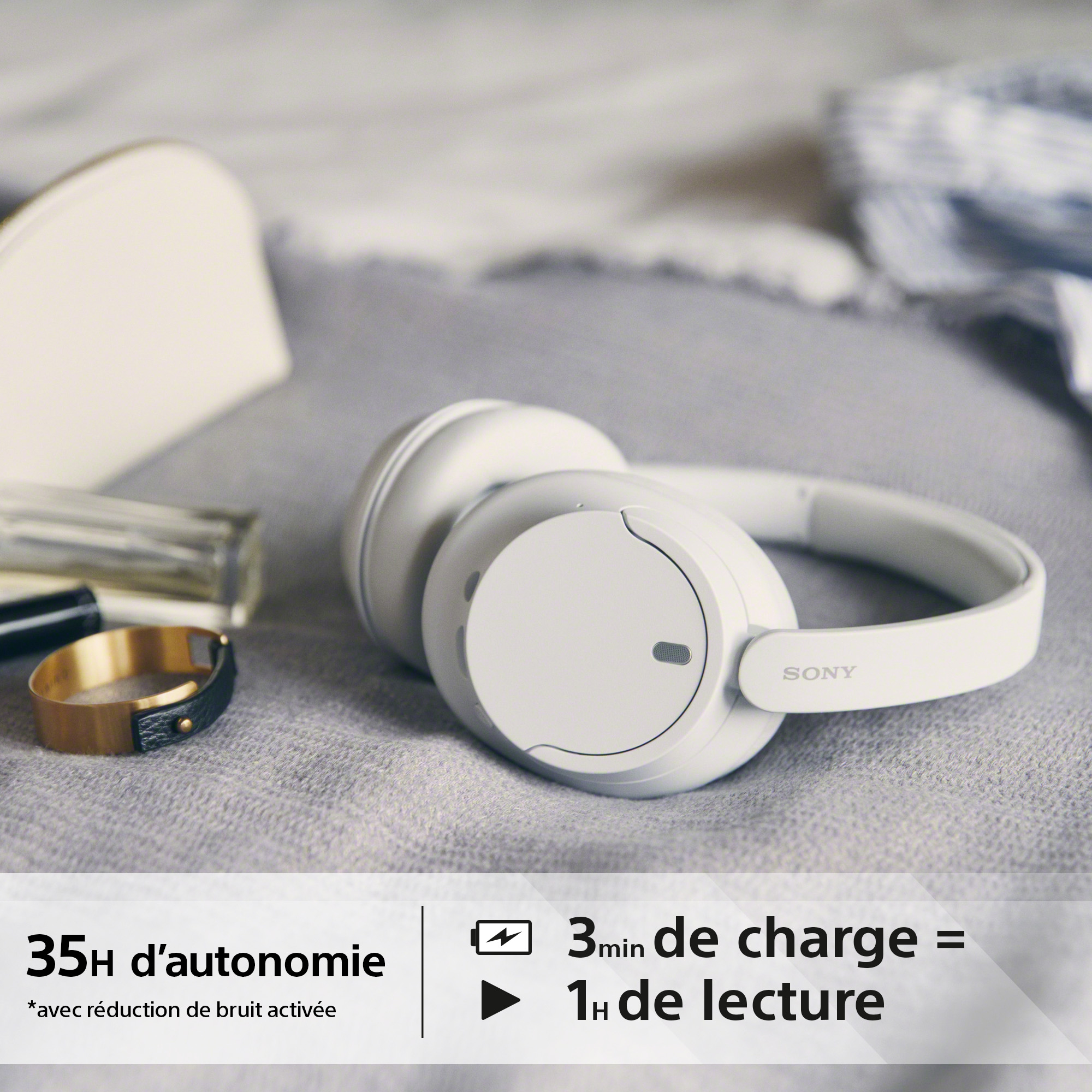 Voir la diapositive 7 : SONY Casque Avec fil et sans fil Arceau Appels/Musique USB Type-C Bluetooth - Blanc