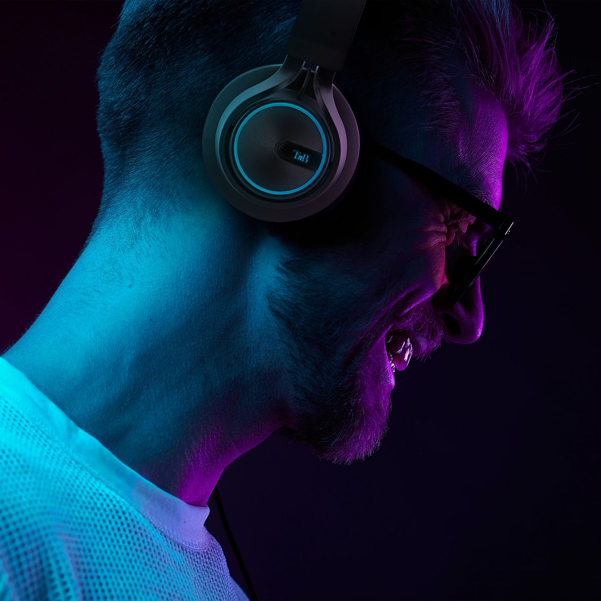 TNB Casque Bluetooth AIR LIGHT LED - Noir