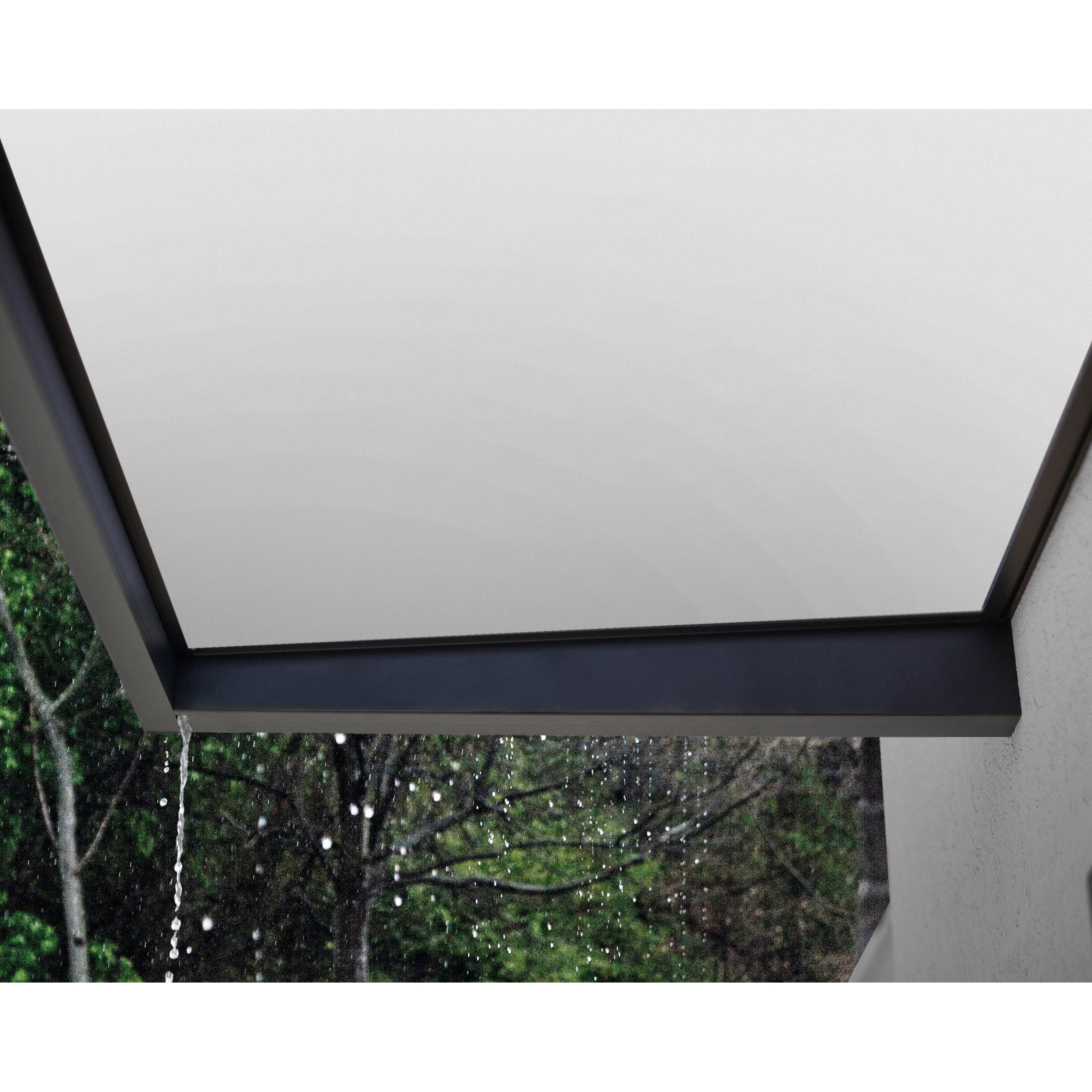 Voir la diapositive 4 : PALRAM Marquise 95 x 160 cm Anthracite/Blanc translucide - SOPHIA 1600