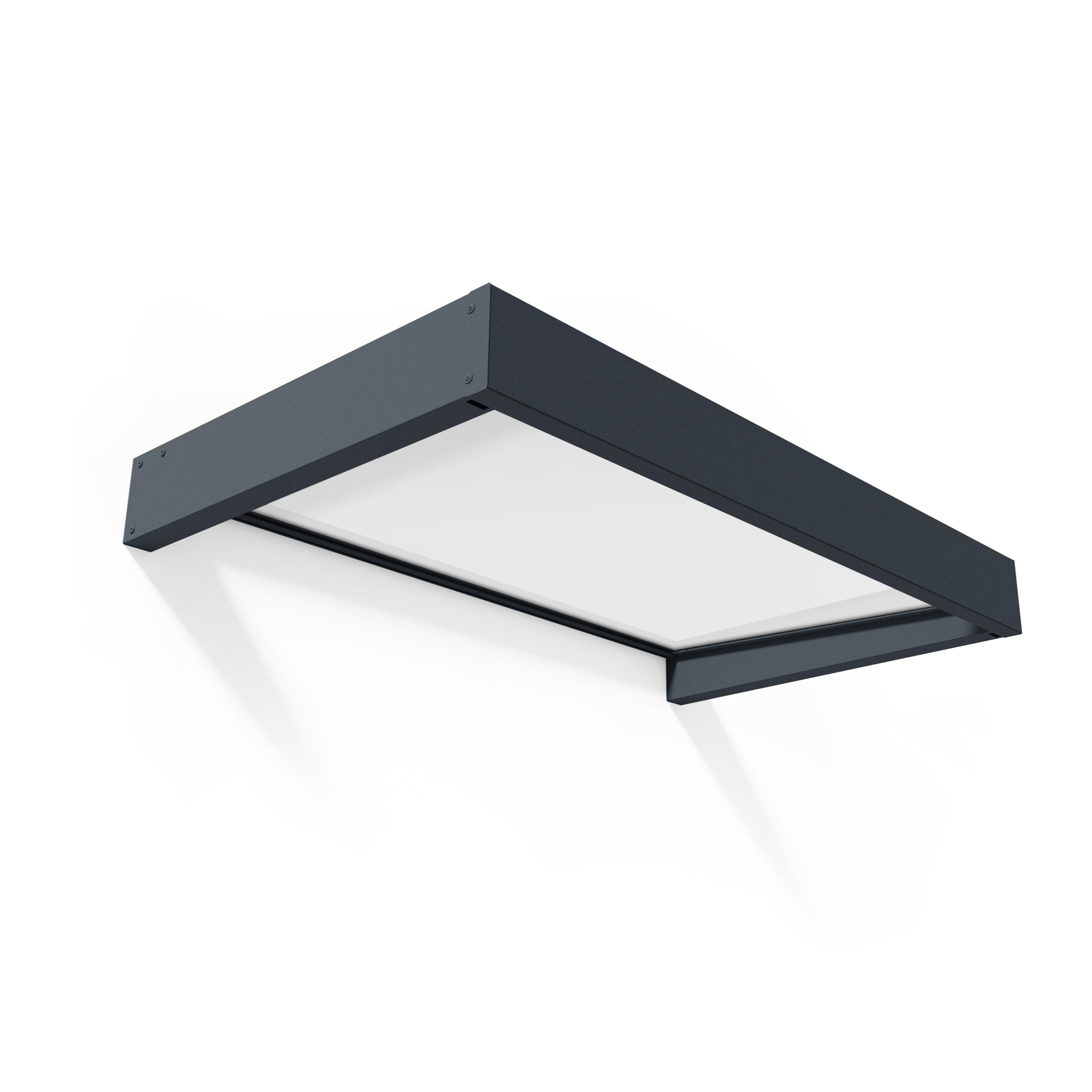 Voir la diapositive 6 : PALRAM Marquise 95 x 160 cm Anthracite/Blanc translucide - SOPHIA 1600