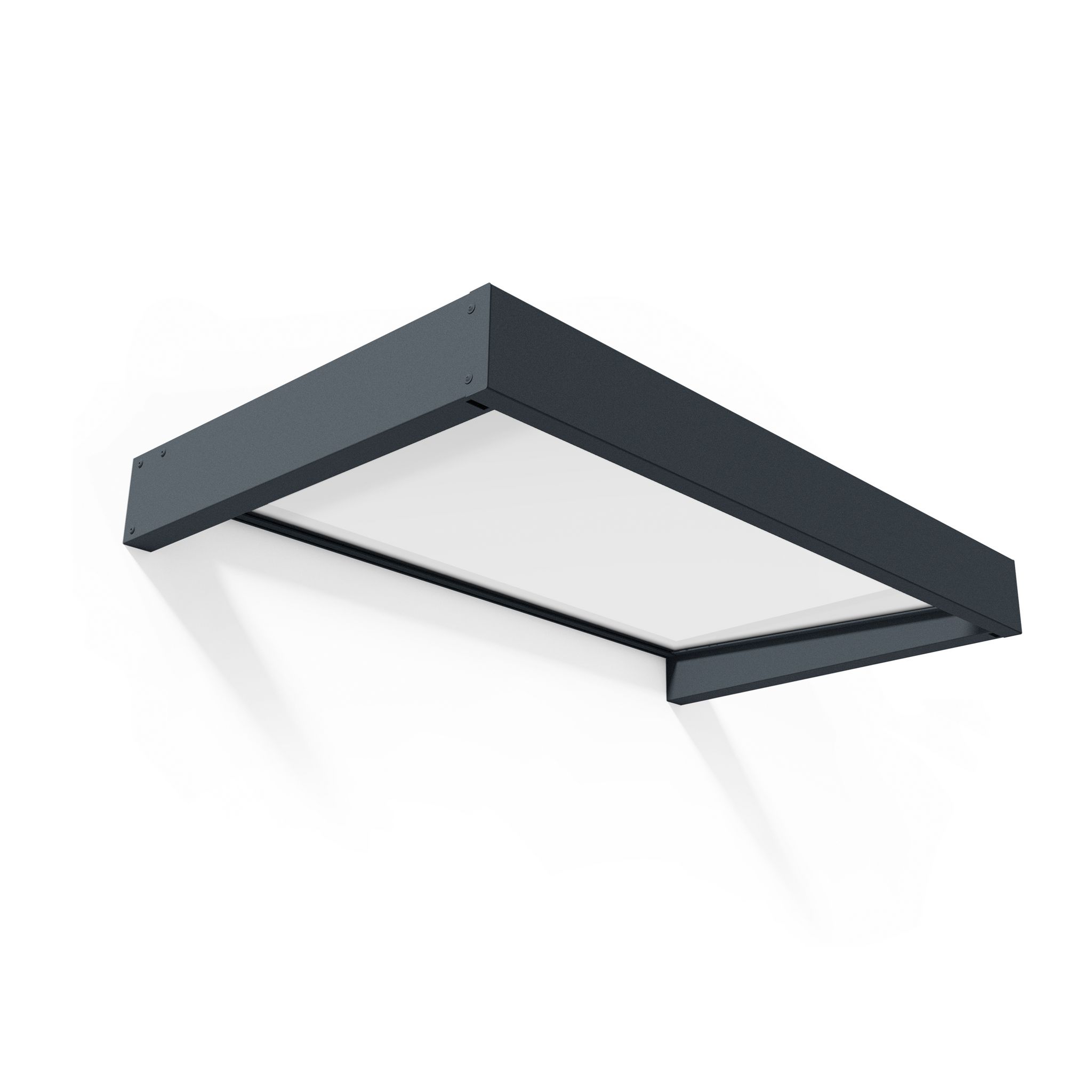 Voir la diapositive 6 : PALRAM Marquise 95 x 160 cm Anthracite/Blanc translucide - SOPHIA 1600