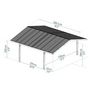 Voir la diapositive 5 : PALRAM Carport polycarbonate 2 voitures Anthracite 33,5 m² - SYDNEY