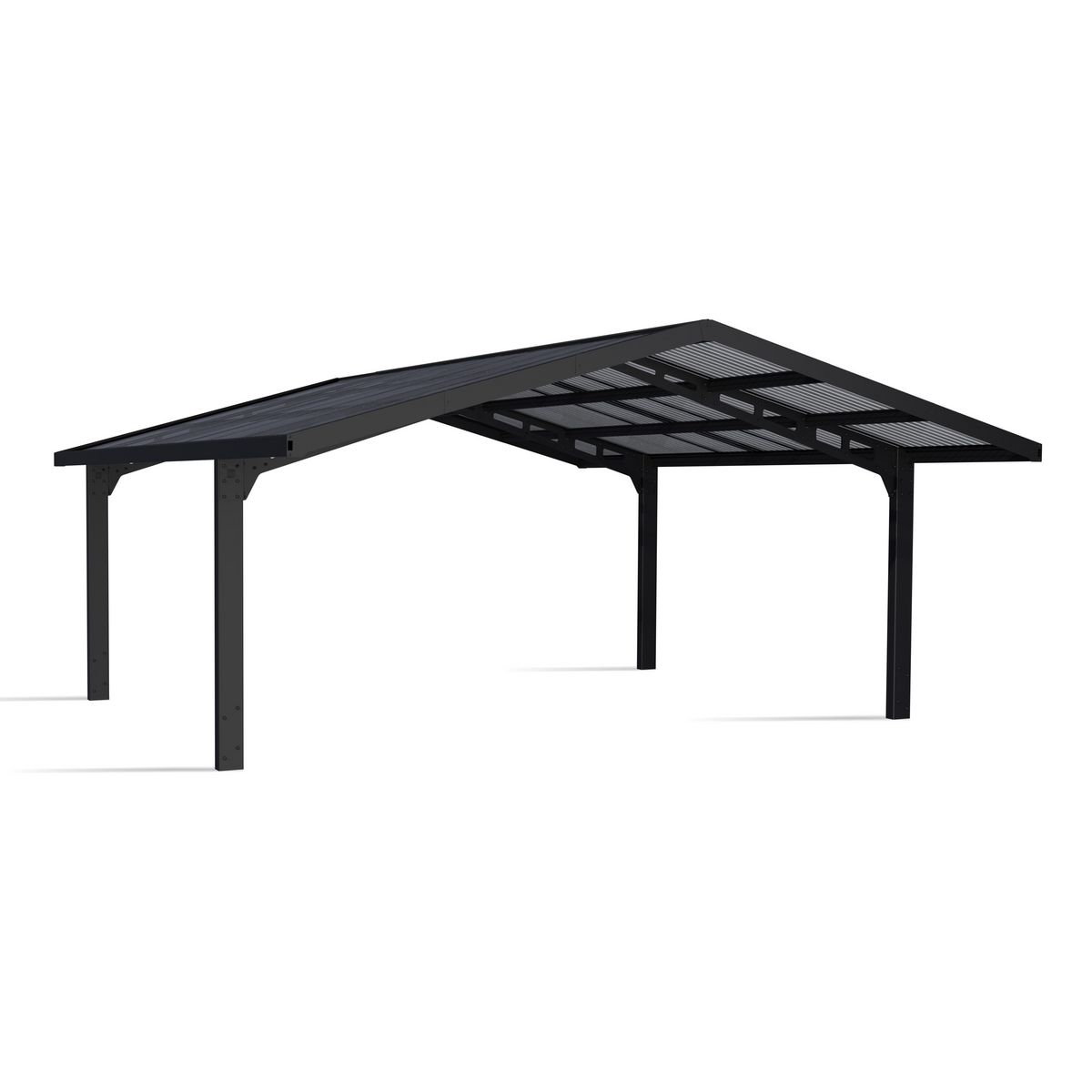 PALRAM Carport polycarbonate 2 voitures Anthracite 33,5 m² - SYDNEY