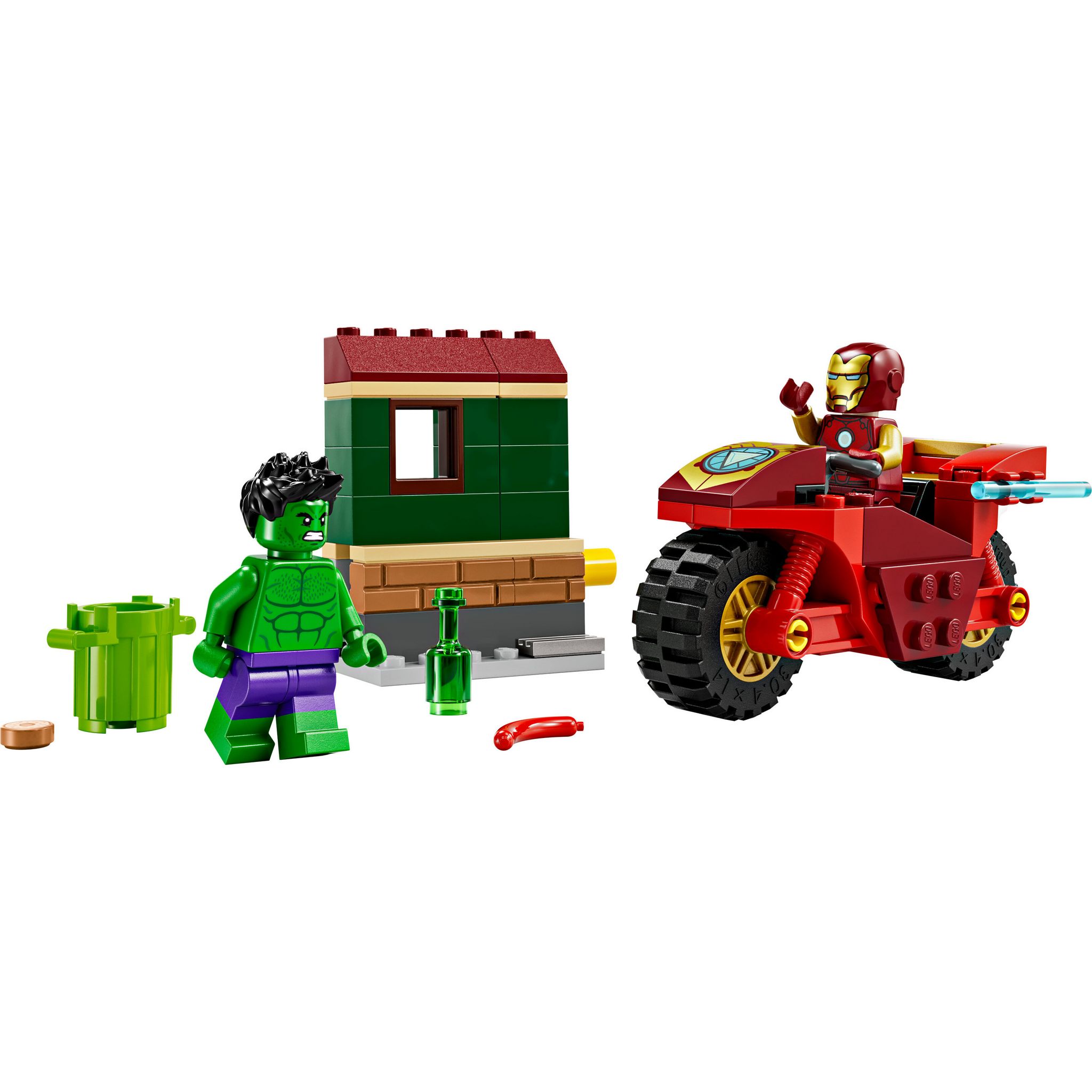 Voir la diapositive 2 : LEGO Marvel 76287 - Iron Man ave une moto et Hulk