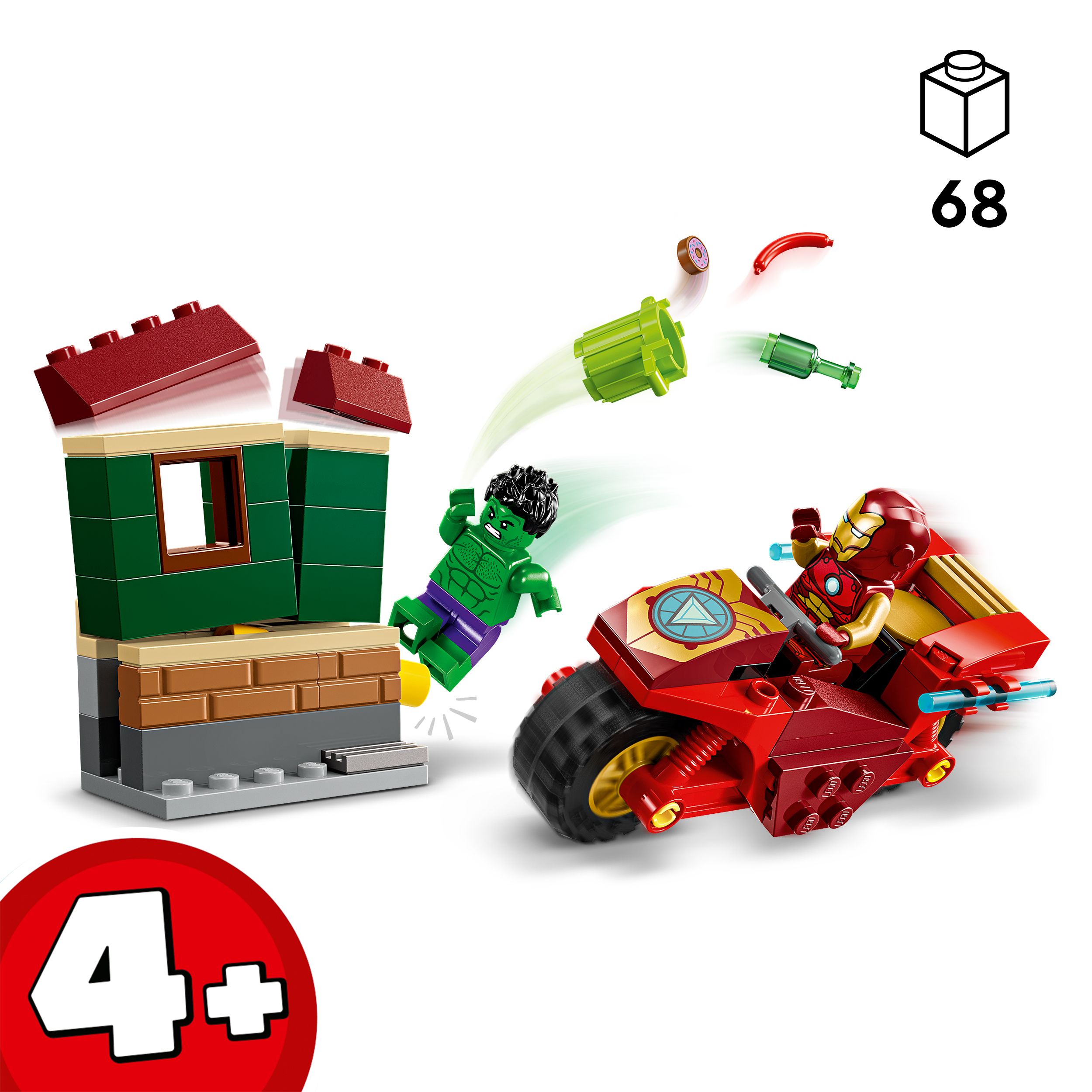 Voir la diapositive 3 : LEGO Marvel 76287 - Iron Man ave une moto et Hulk