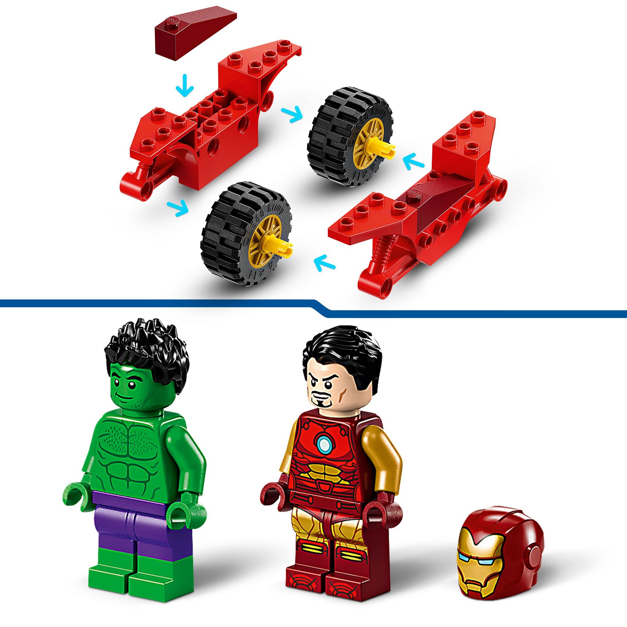 Voir la diapositive 5 : LEGO Marvel 76287 - Iron Man ave une moto et Hulk