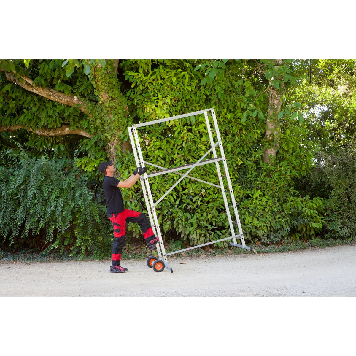 HAILO Echafaudage roulant en aluminium 4m - H4 Spécial Jardin