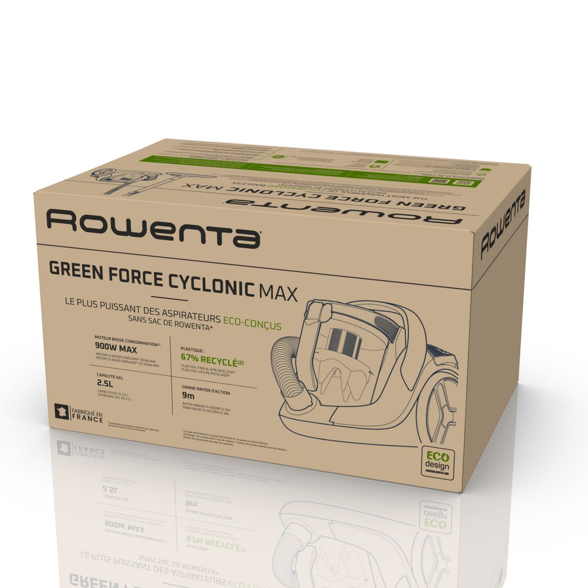 ROWENTA Aspirateur traîneau sans sac RO7B11EA - Noir